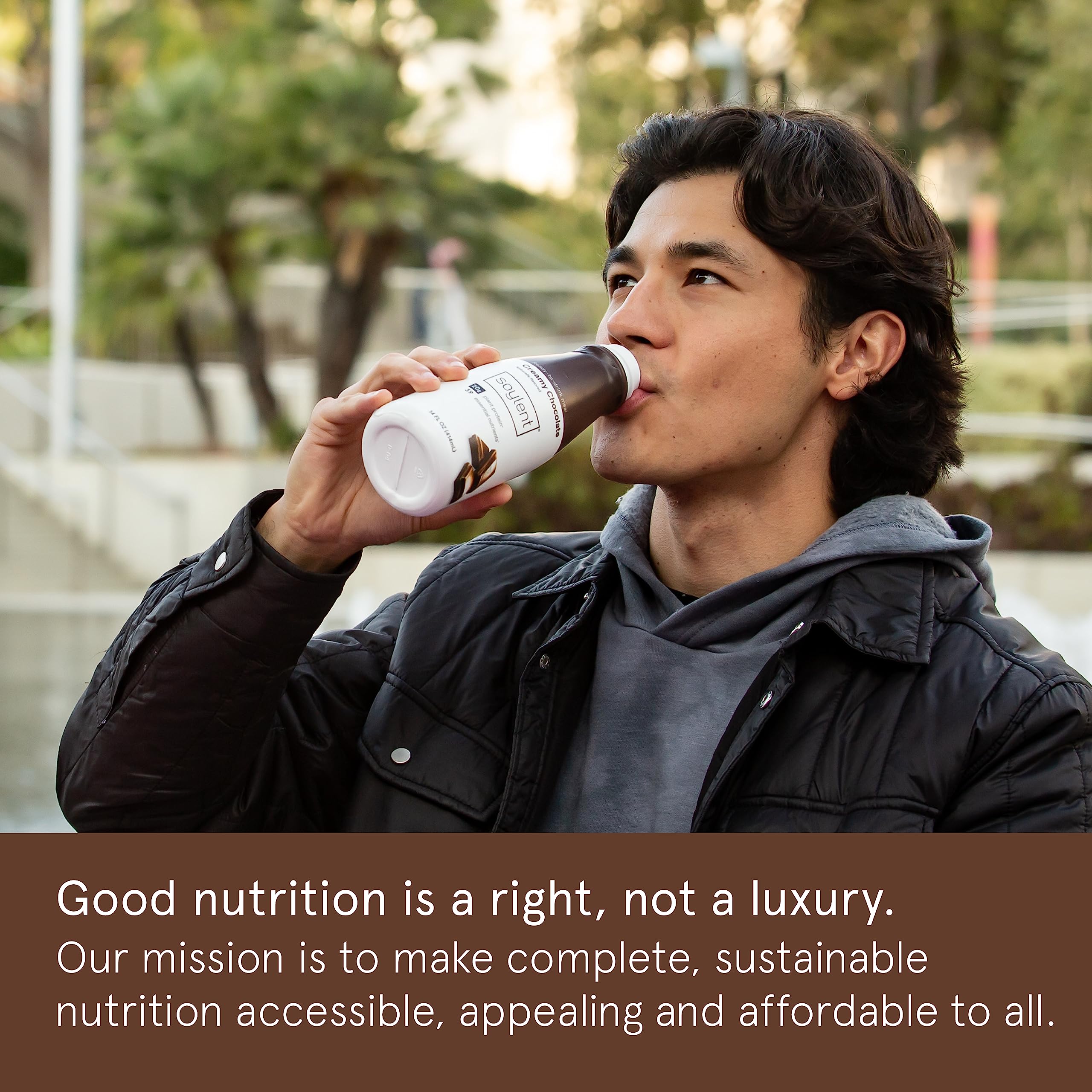 Soylent botella abierta lista para beber, aporta nutrición inmediata