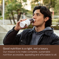 Soylent botella abierta lista para beber, aporta nutrición inmediata