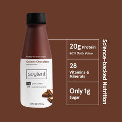 Soylent textura cremosa del batido resaltando consistencia y sabor
