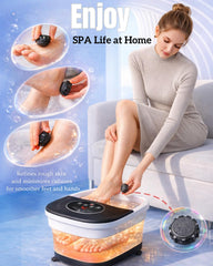 SPA4PIEDS burbujas activas y luz roja creando ambiente relajante tipo spa