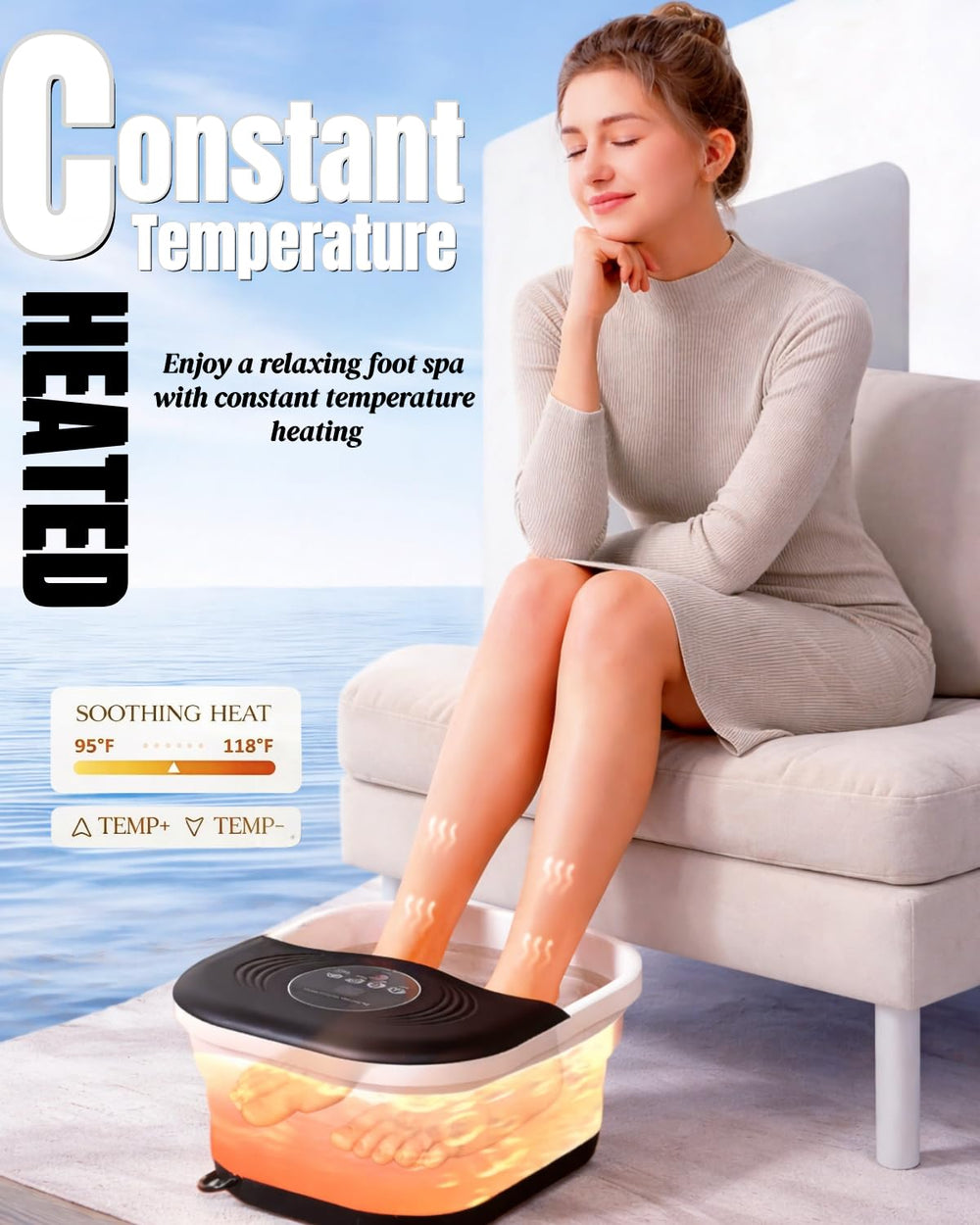 SPA4PIEDS detalle de los 8 rodillos Shiatsu para masaje localizado y alivio