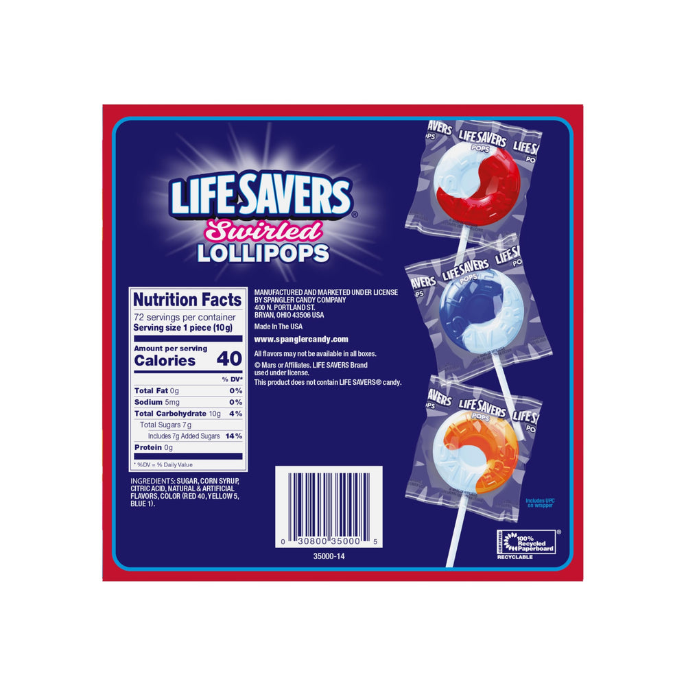 Spangler Life Savers primer plano del remolino, muestra textura atractiva