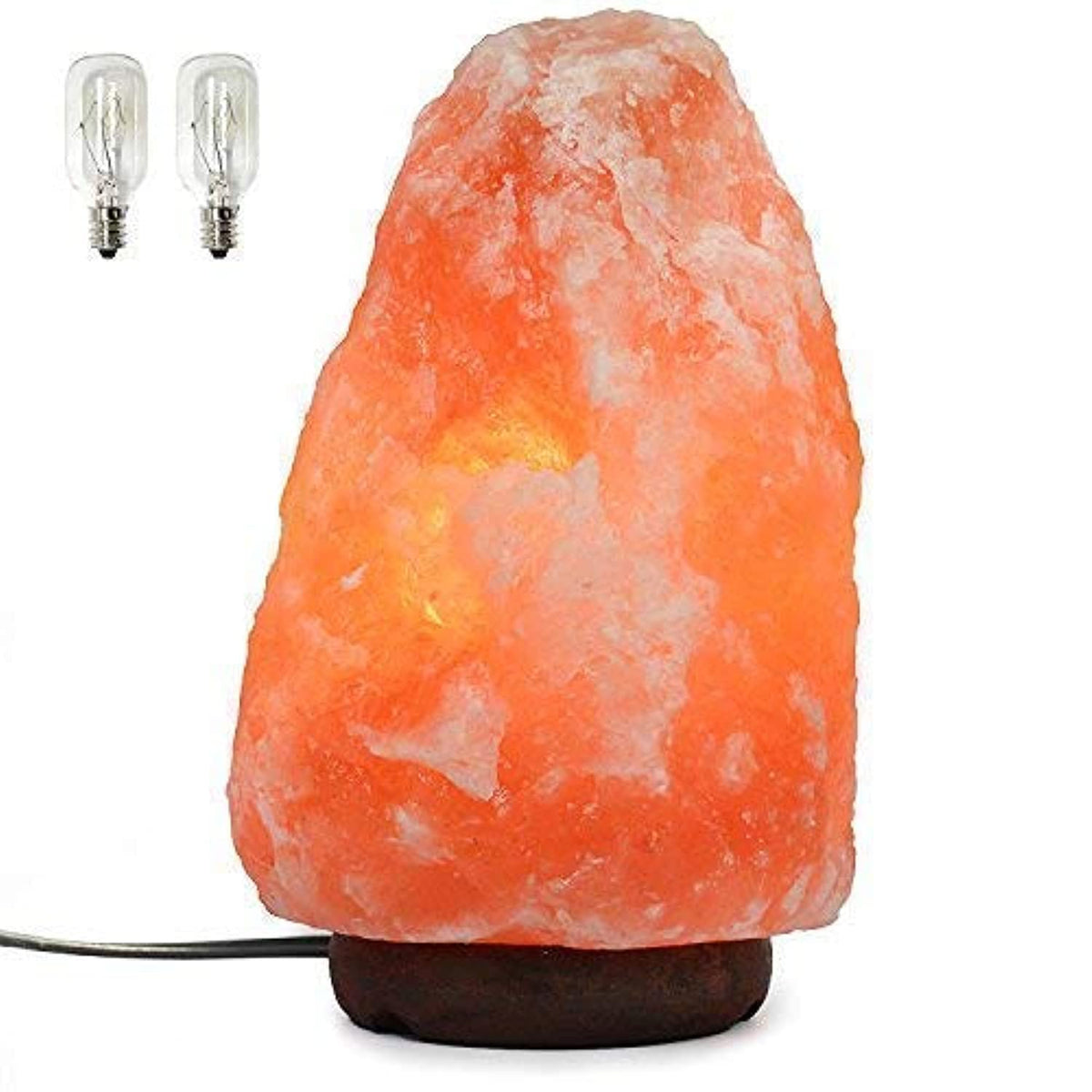 Spantik front view on wood base showing warm ambient glow and aesthetic benefit