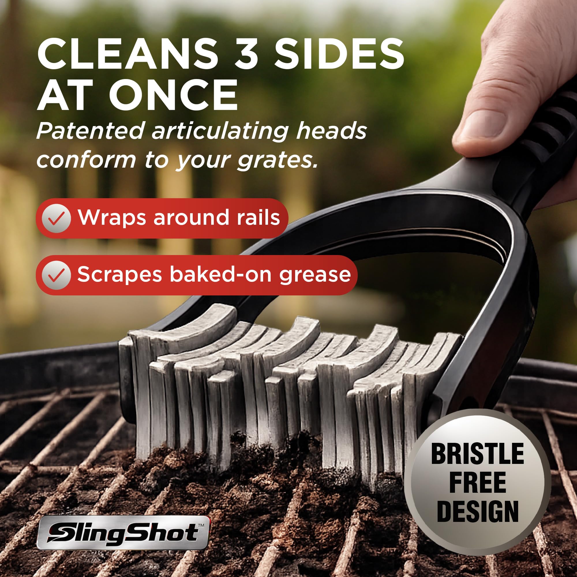 Spark Innovators Slingshot head close-up highlighting stainless steel edges for effective scraping