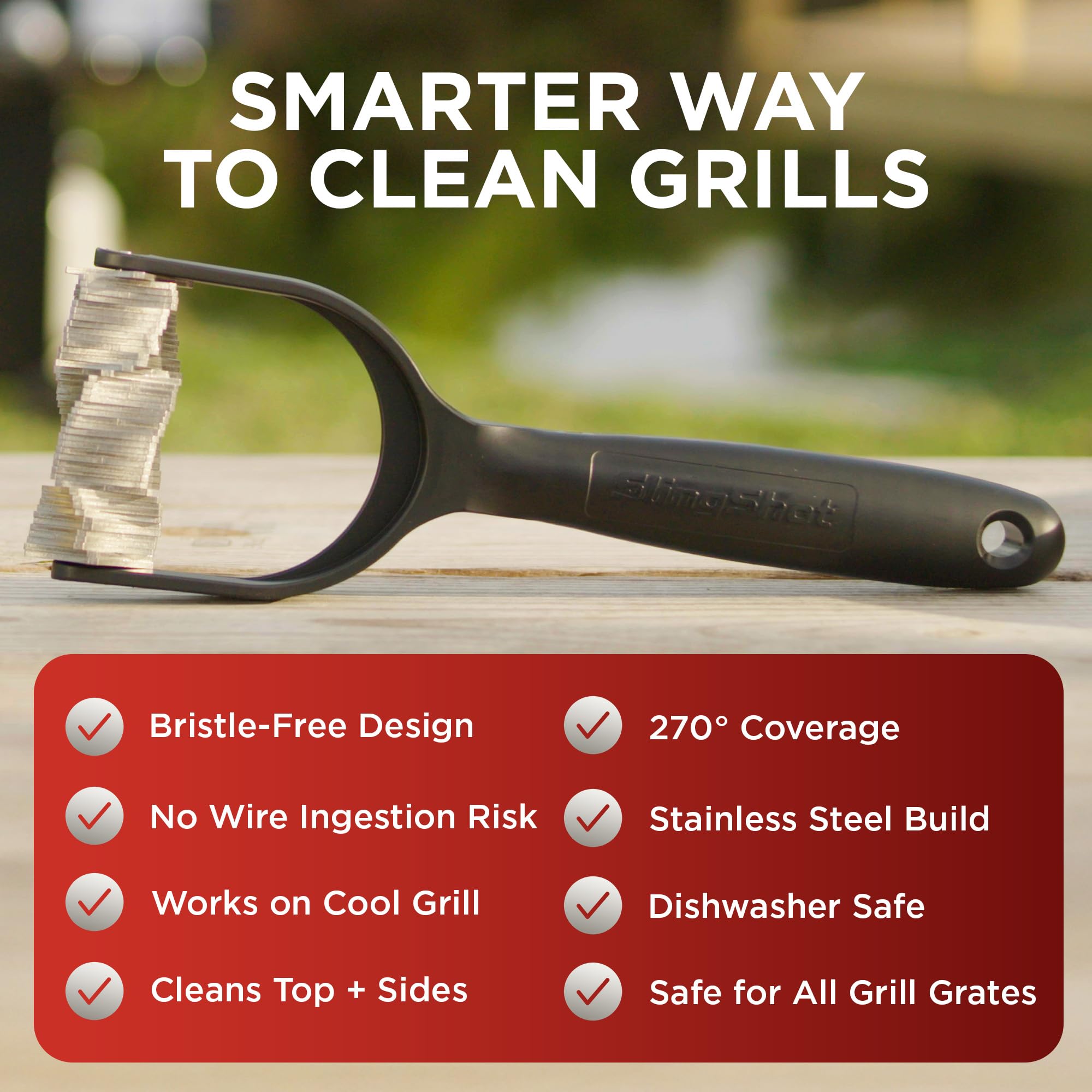 Spark Innovators Slingshot on backyard grill with chef preparing food for reliable performance