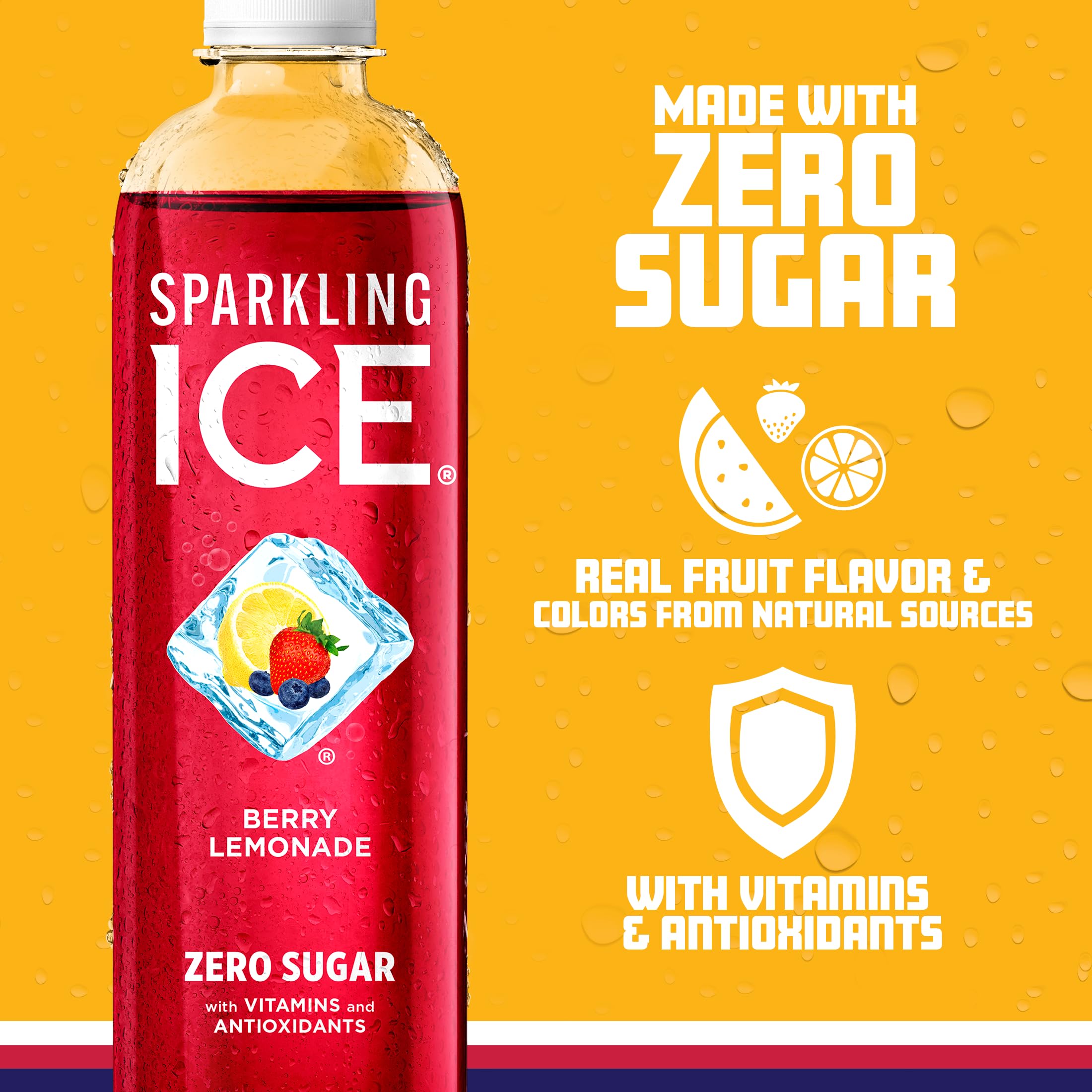 Sparkling Ice botella en mano mostrando tamaño portátil y conveniencia