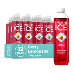 Sparkling Ice botella frontal con etiqueta visible y refresco burbujeante
