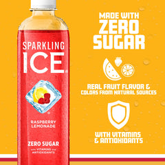 Sparkling Ice botella en mano para comparar tamaño, portátil y práctico
