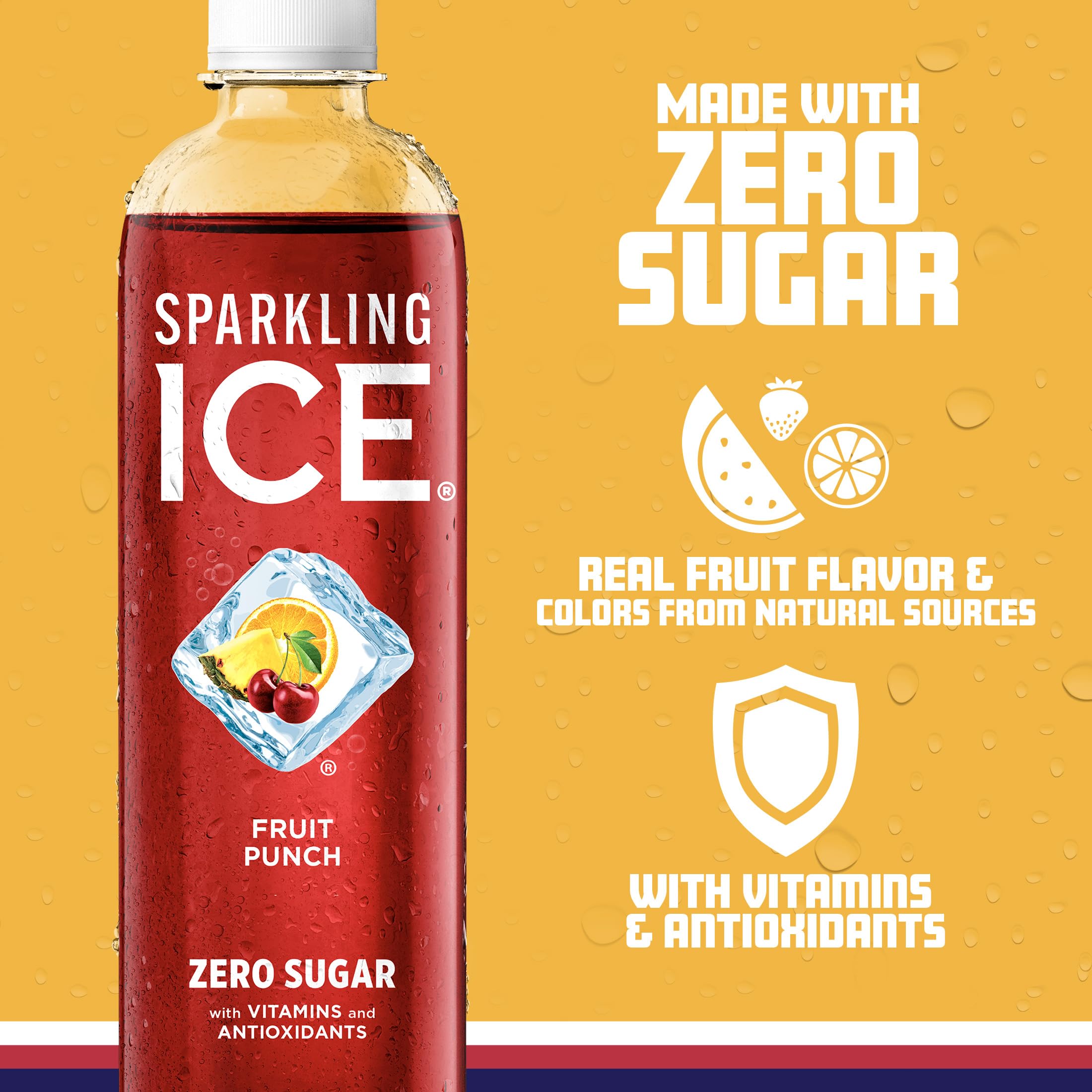 Sparkling Ice botella en mano para comparar tamaño y conveniencia portátil