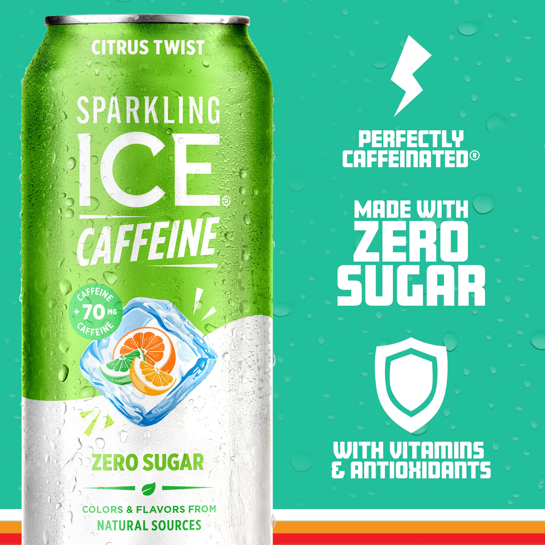Sparkling Ice lata abierta con vapor frío, fácil consumo y efecto energizante
