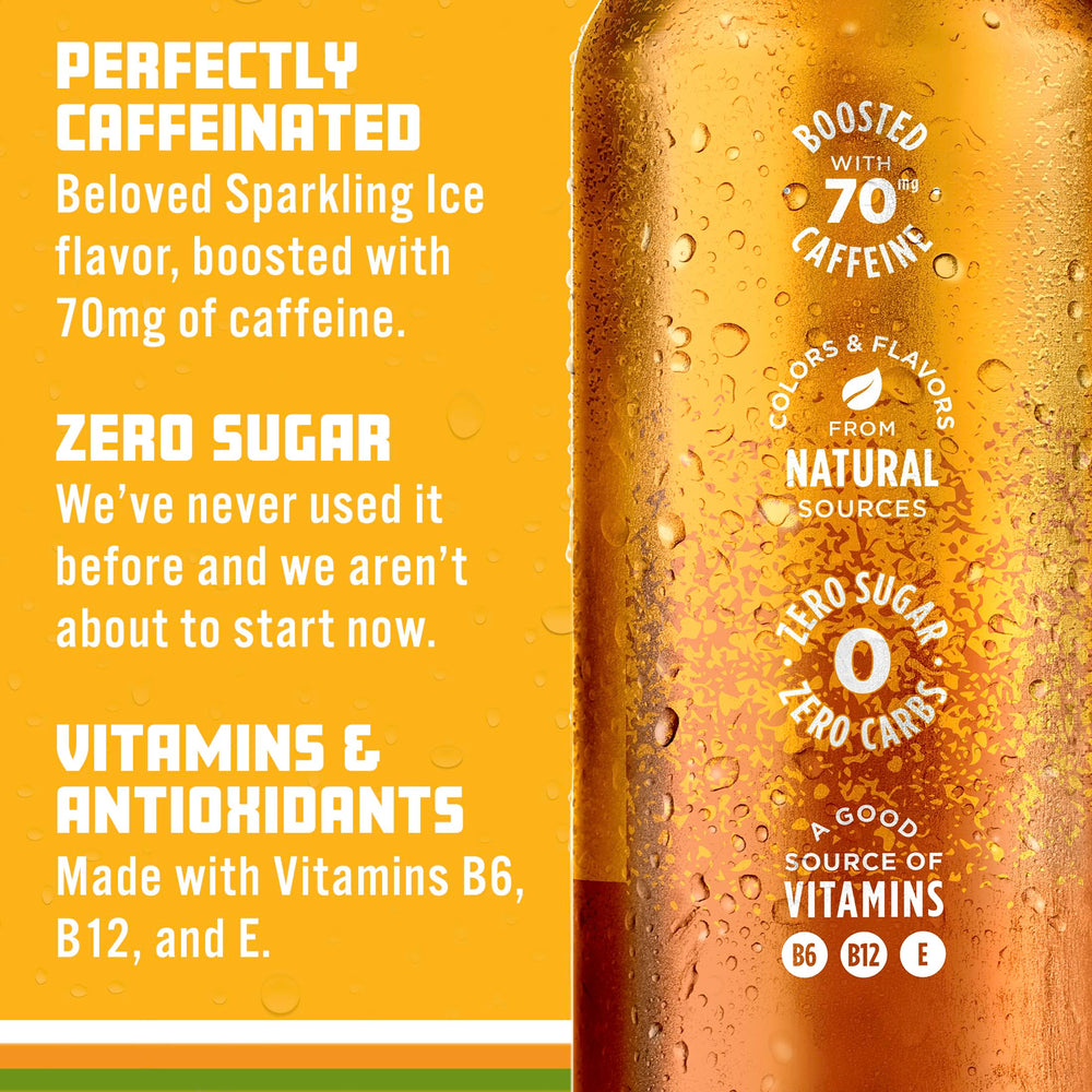 Sparkling Ice lata junto a mano para mostrar tamaño práctico