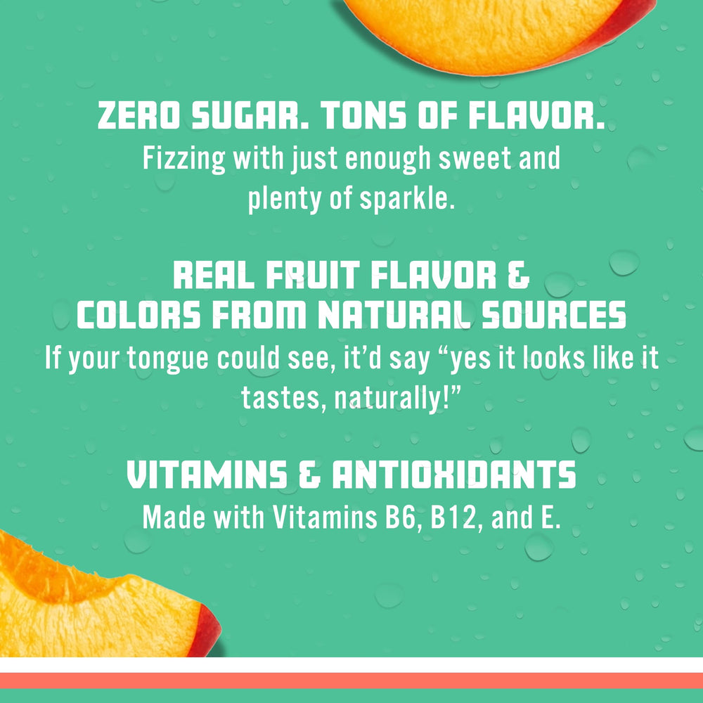 Sparkling Ice etiqueta con vitaminas B6 B12 E y beneficio nutritivo visible
