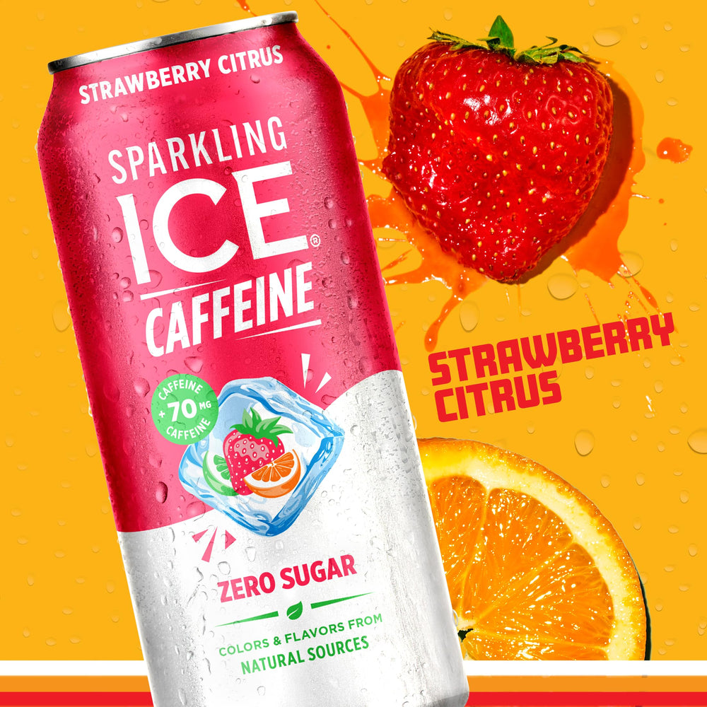 Sparkling Ice etiqueta de ingredientes, muestra vitaminas y cafeína