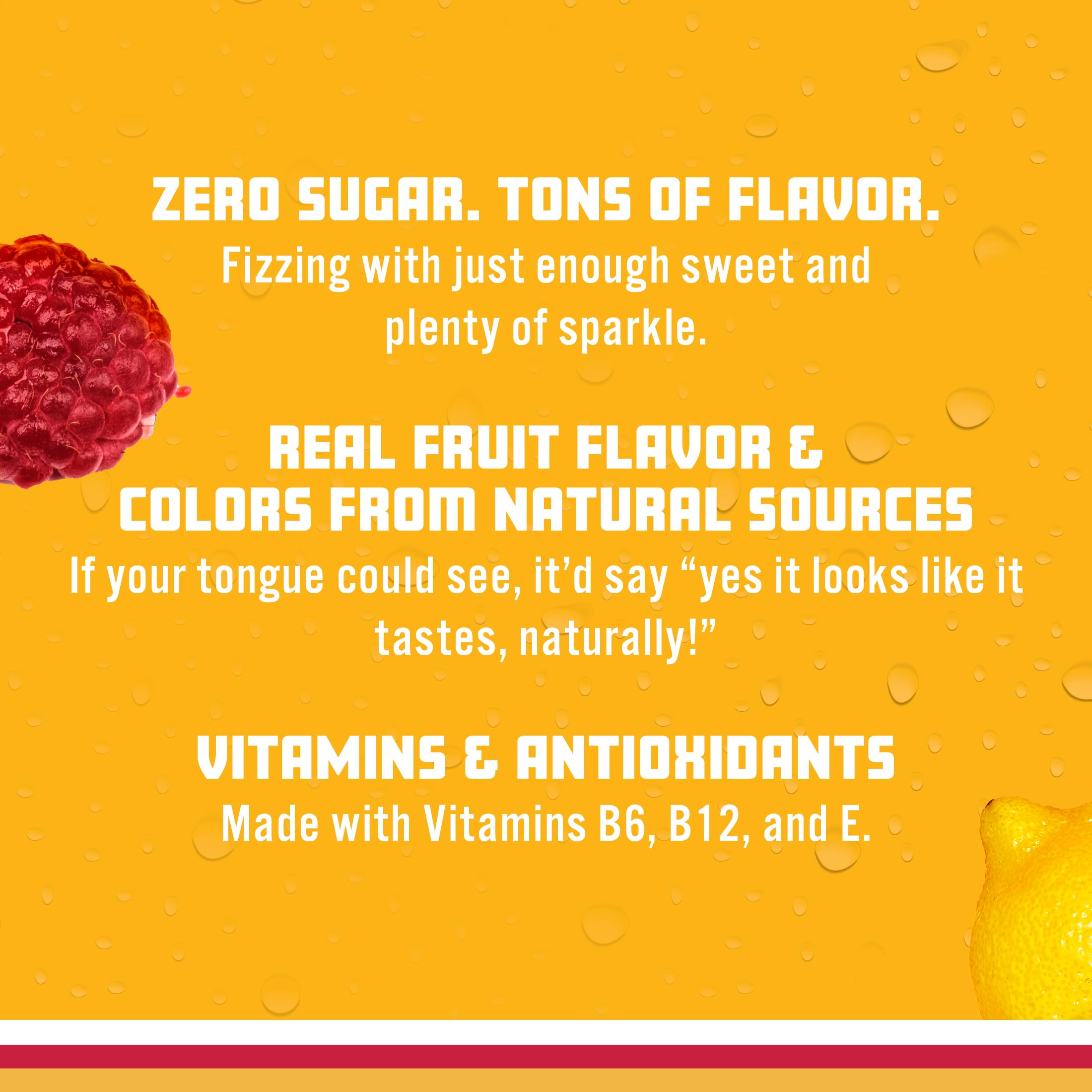 Sparkling Ice etiqueta nutricional enfocada, resalta vitaminas y cero azúcar