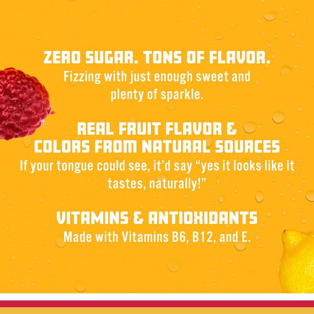 Sparkling Ice etiqueta nutricional enfocada, resalta vitaminas y cero azúcar