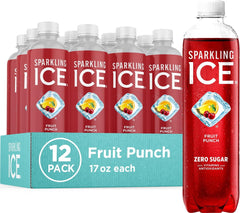 Sparkling Ice frontal del paquete mostrando 12 botellas y envase reciclable