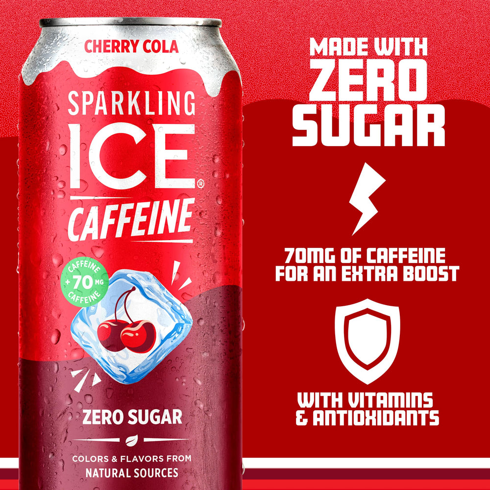 Sparkling Ice lata abierta sobre hielo, bebida fría lista para beber y energizar