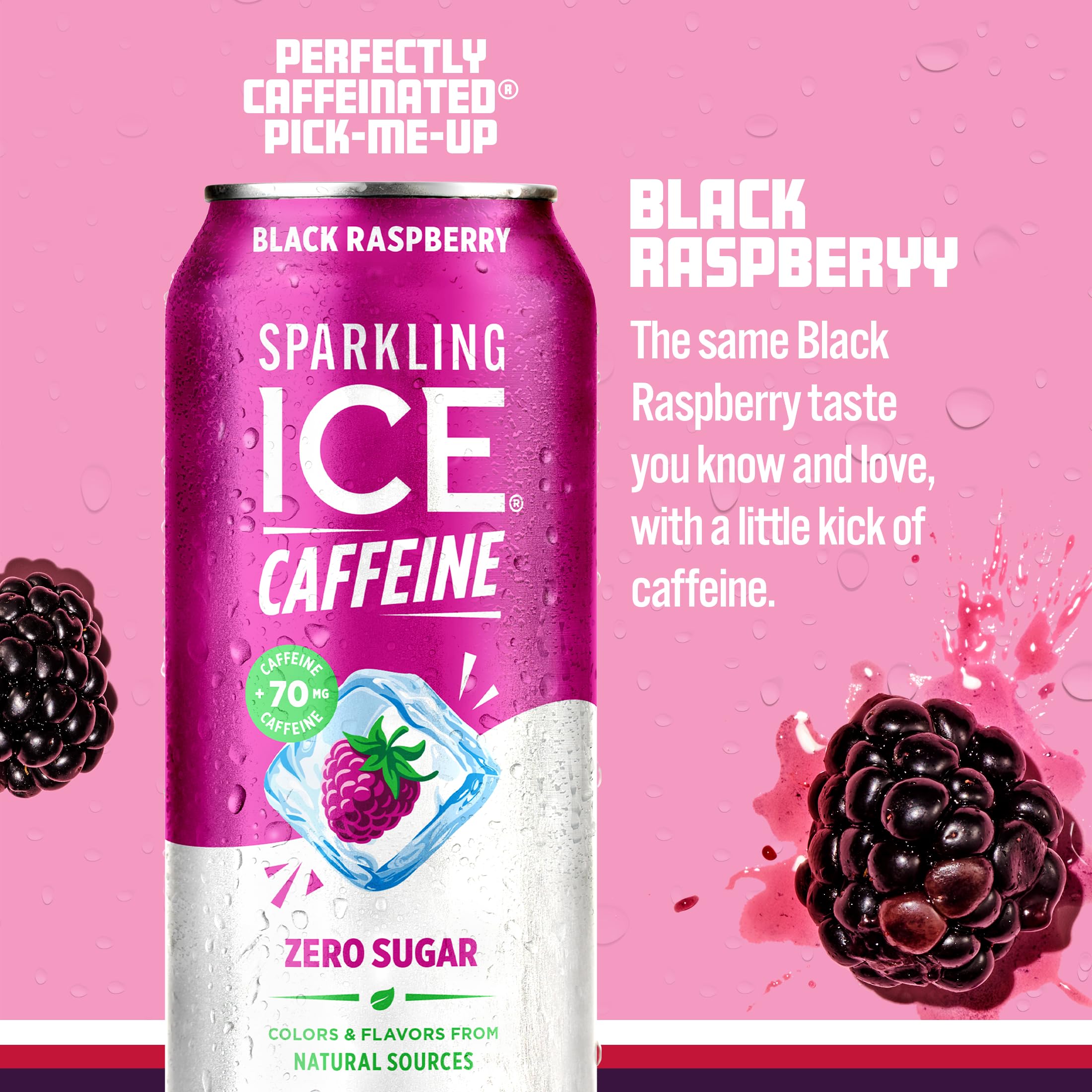 Sparkling Ice primer plano de lata con condensación, textura que sugiere frescura