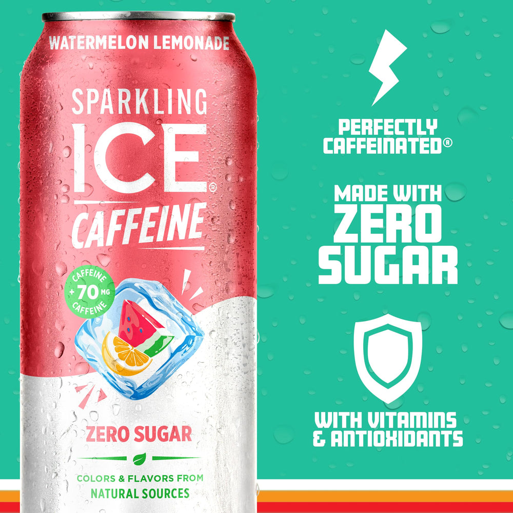 Sparkling Ice lata en mano mostrando tamaño y facilidad de transporte