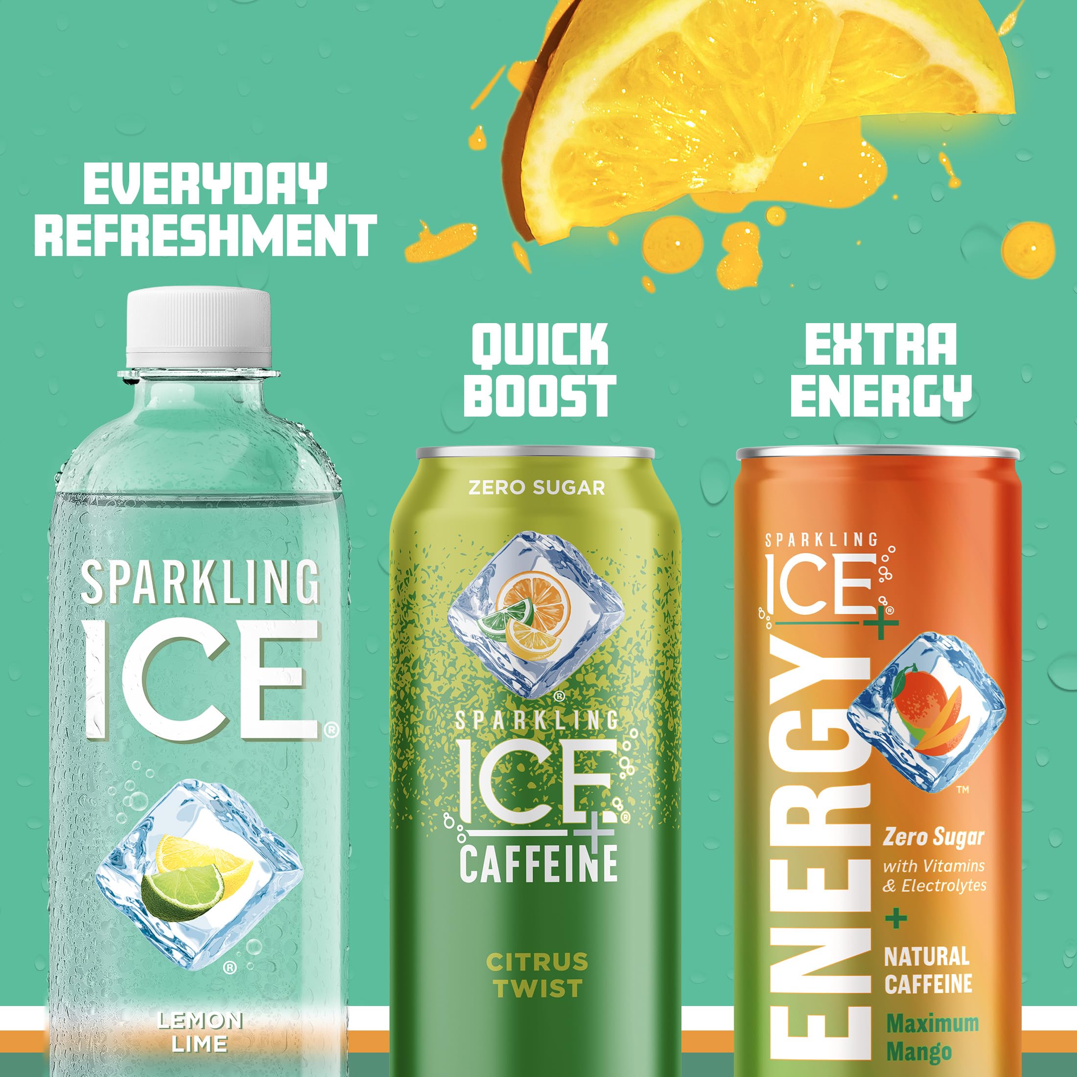 Sparkling Ice comparación de tamaño de botella 17 fl oz junto a objeto
