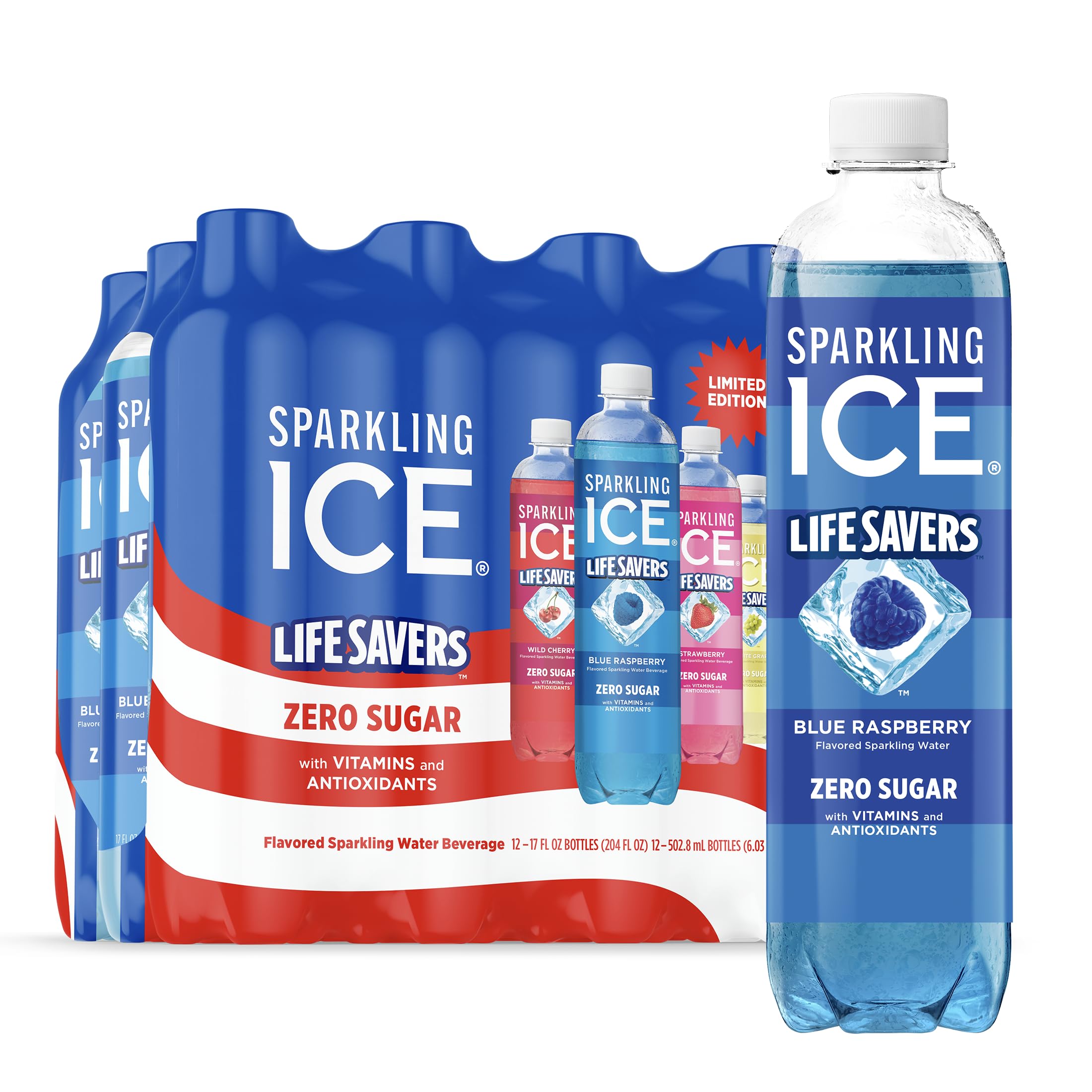 Sparkling Ice botella frontal mostrando el diseño y atractivo del pack