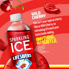 Sparkling Ice LIFESAVERS botella próxima enfocando diseño y cierre portátil