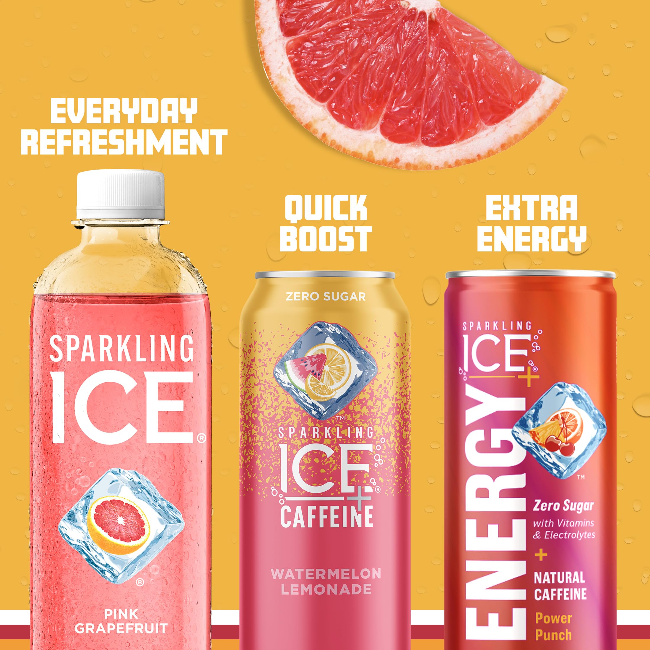 Sparkling Ice botellas en mesa como bebida social baja en calorías