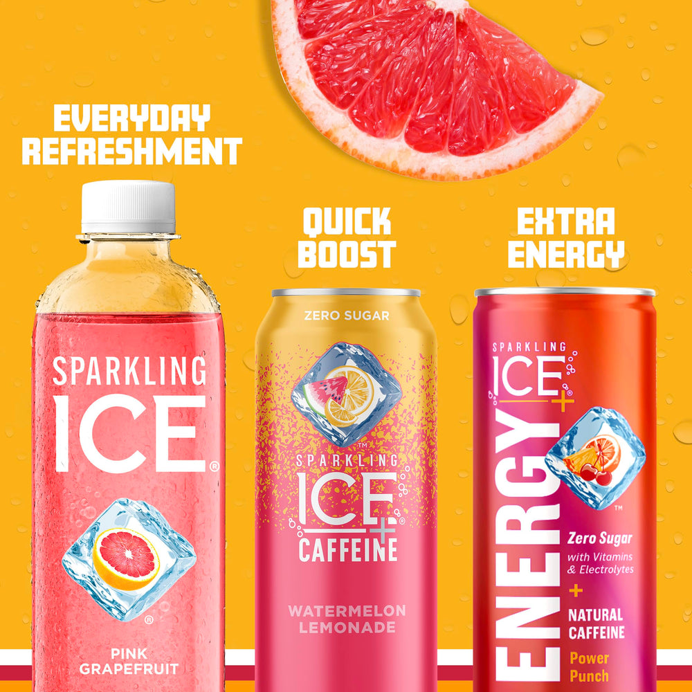 Sparkling Ice botellas en mesa como bebida social baja en calorías