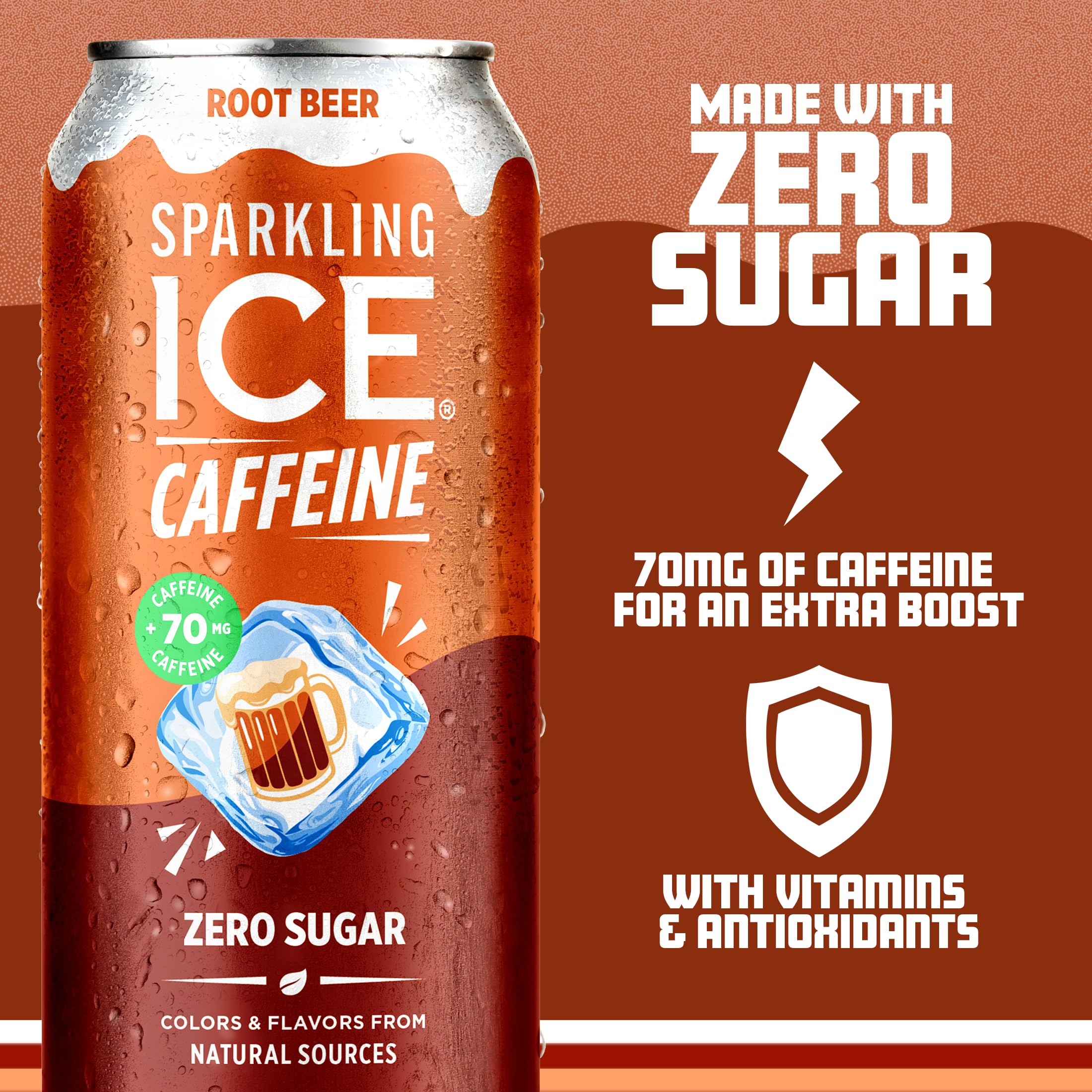 Sparkling Ice primer plano de espuma y carbonatación, resalta textura viva