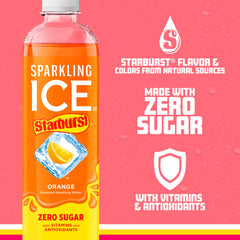 Sparkling Ice STARBURST botella en mano demostrando tamaño portátil y conveniencia