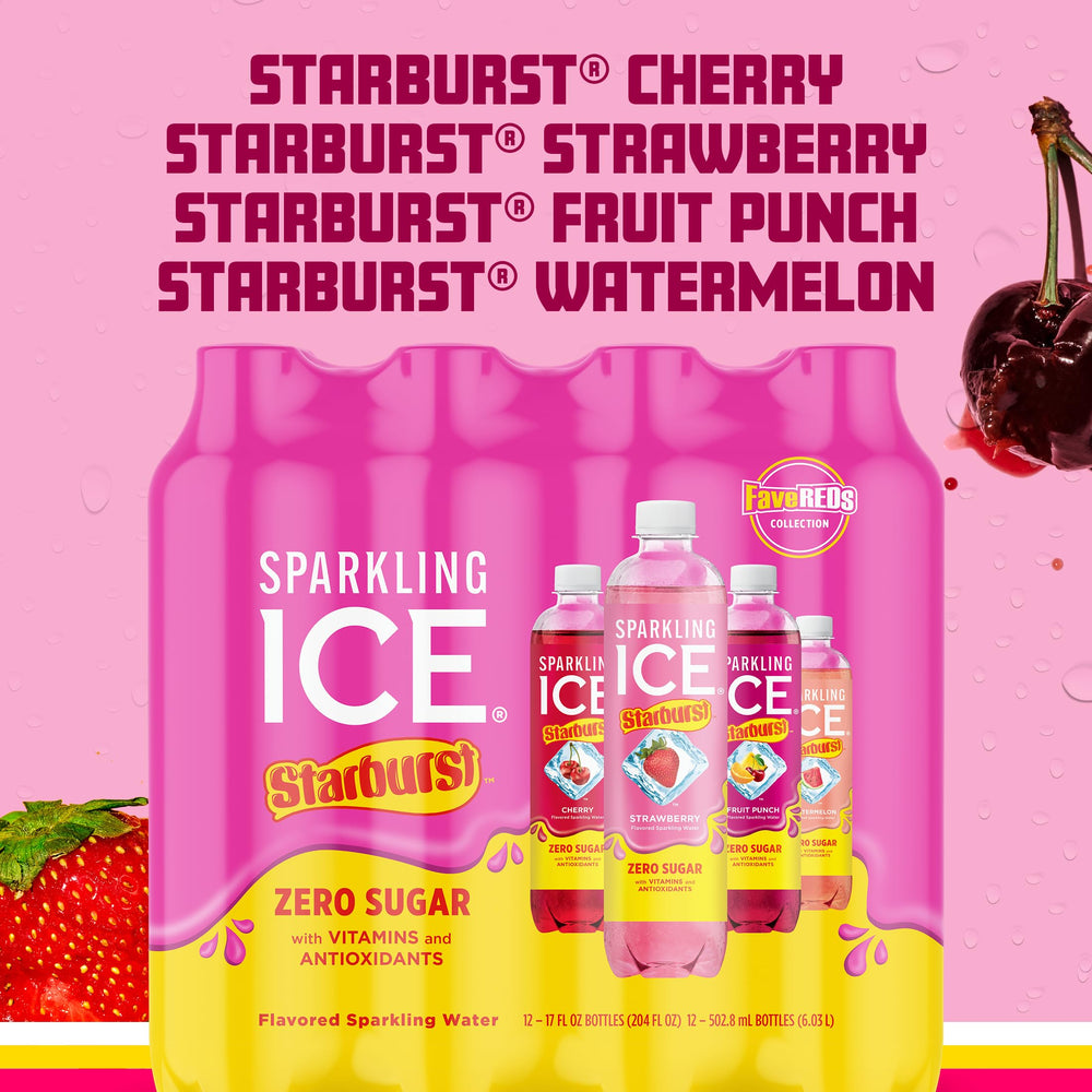 Sparkling Ice primer plano del cuello y tapa, destaca cierre práctico