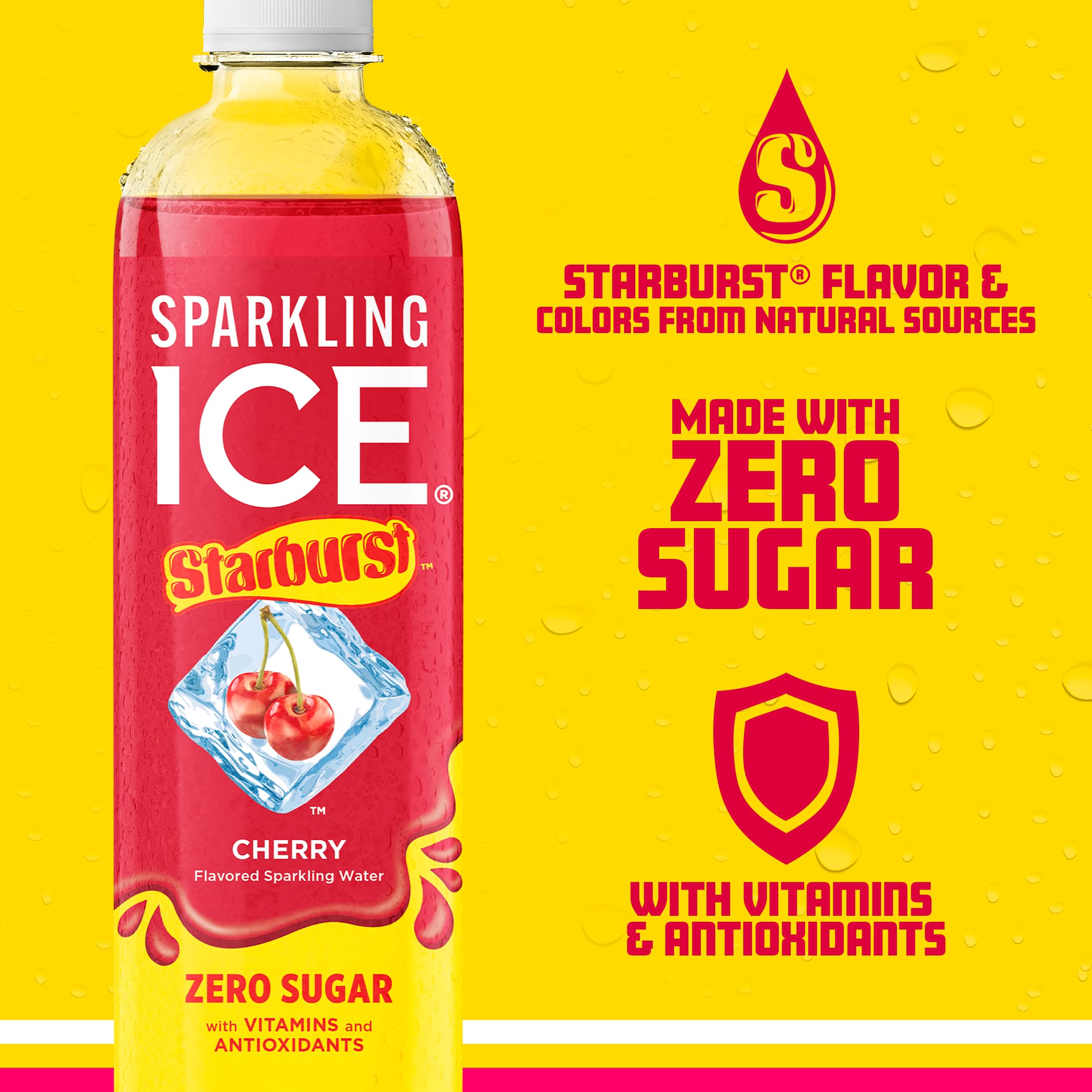 Persona sosteniendo Sparkling Ice Cherry para consumo práctico
