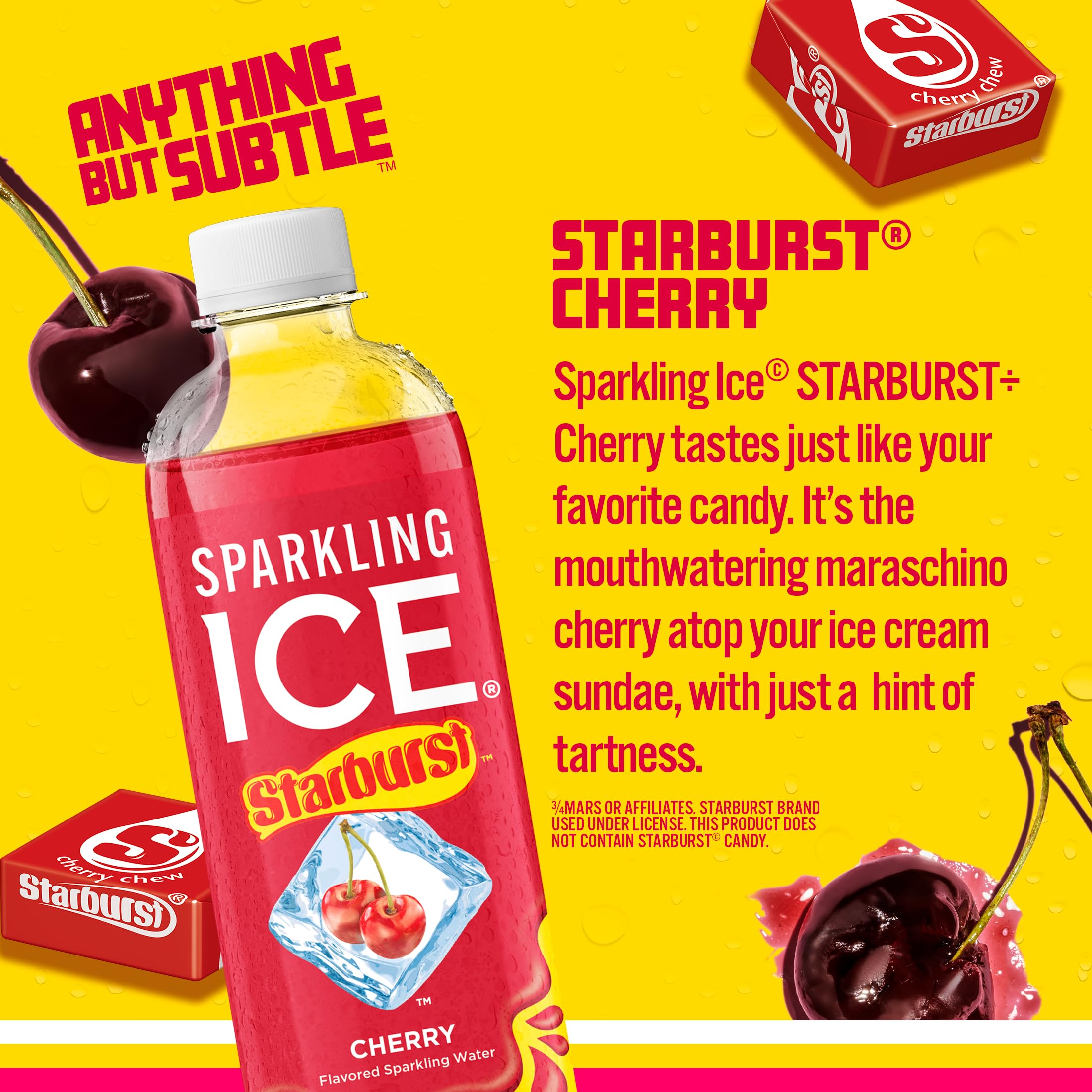 Detalle de burbujas y color de Sparkling Ice que realza sabor intenso