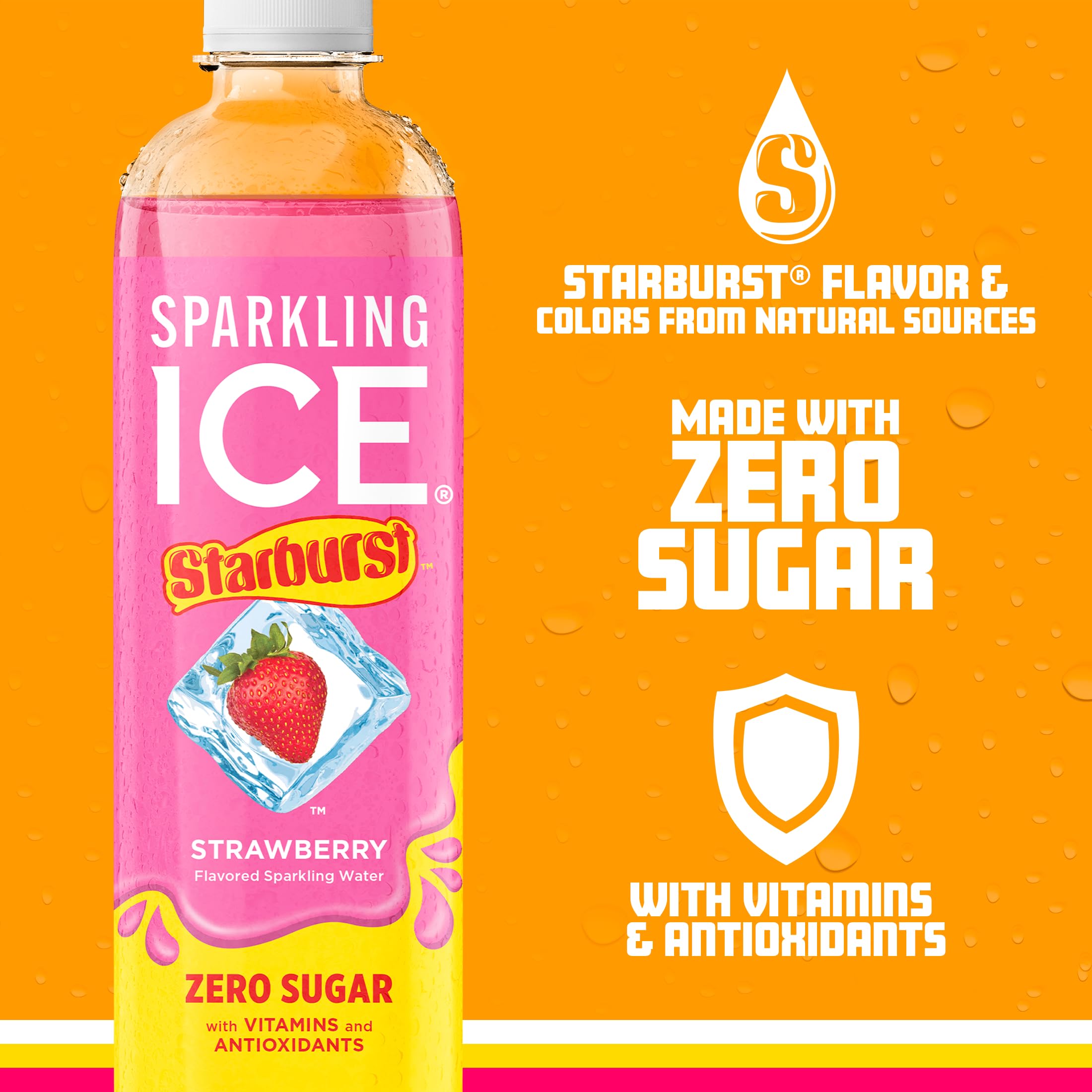 Sparkling Ice botella en mano sirviendo la bebida y disfrutando sabor