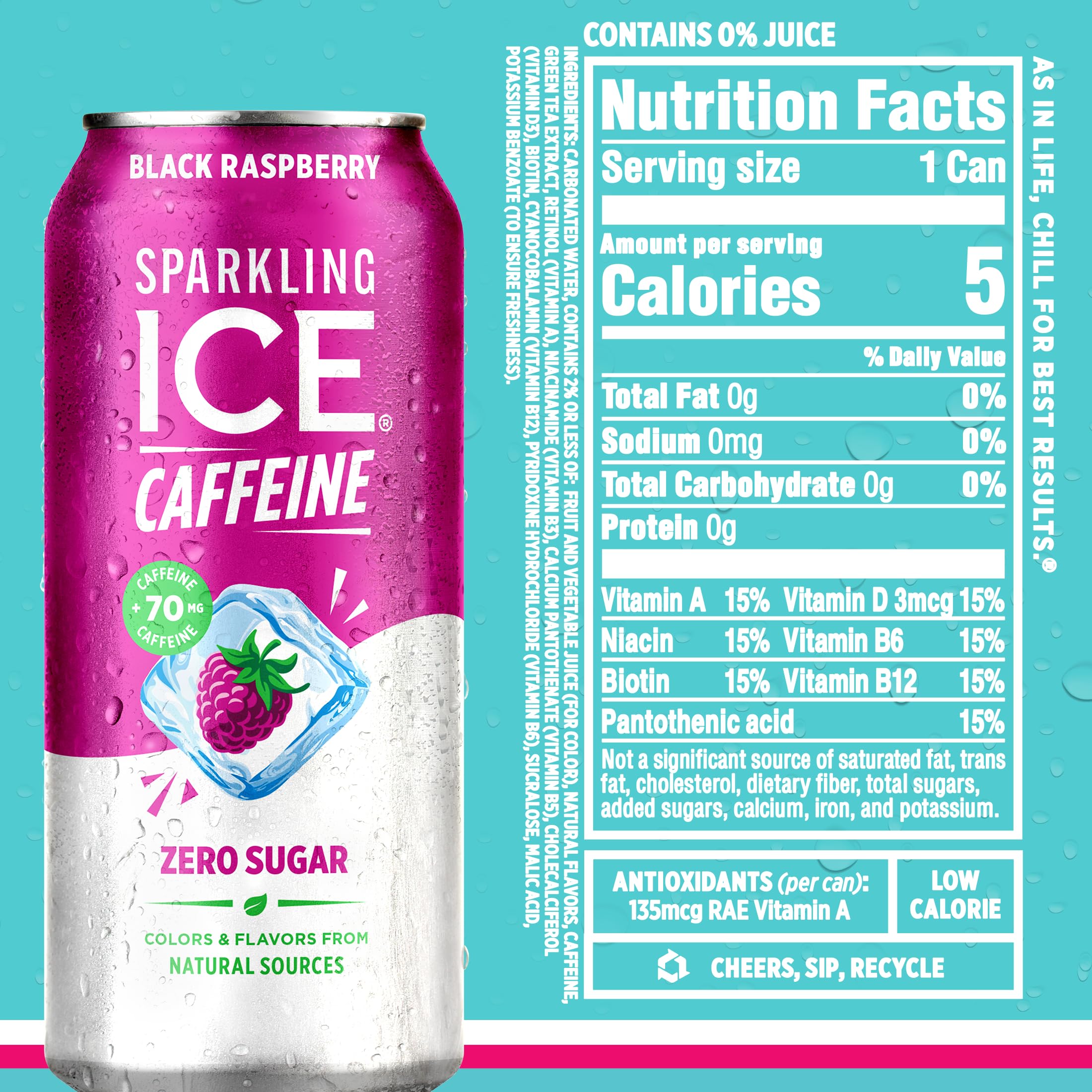 Sparkling Ice primer plano de burbujas que realzan sensación refrescante