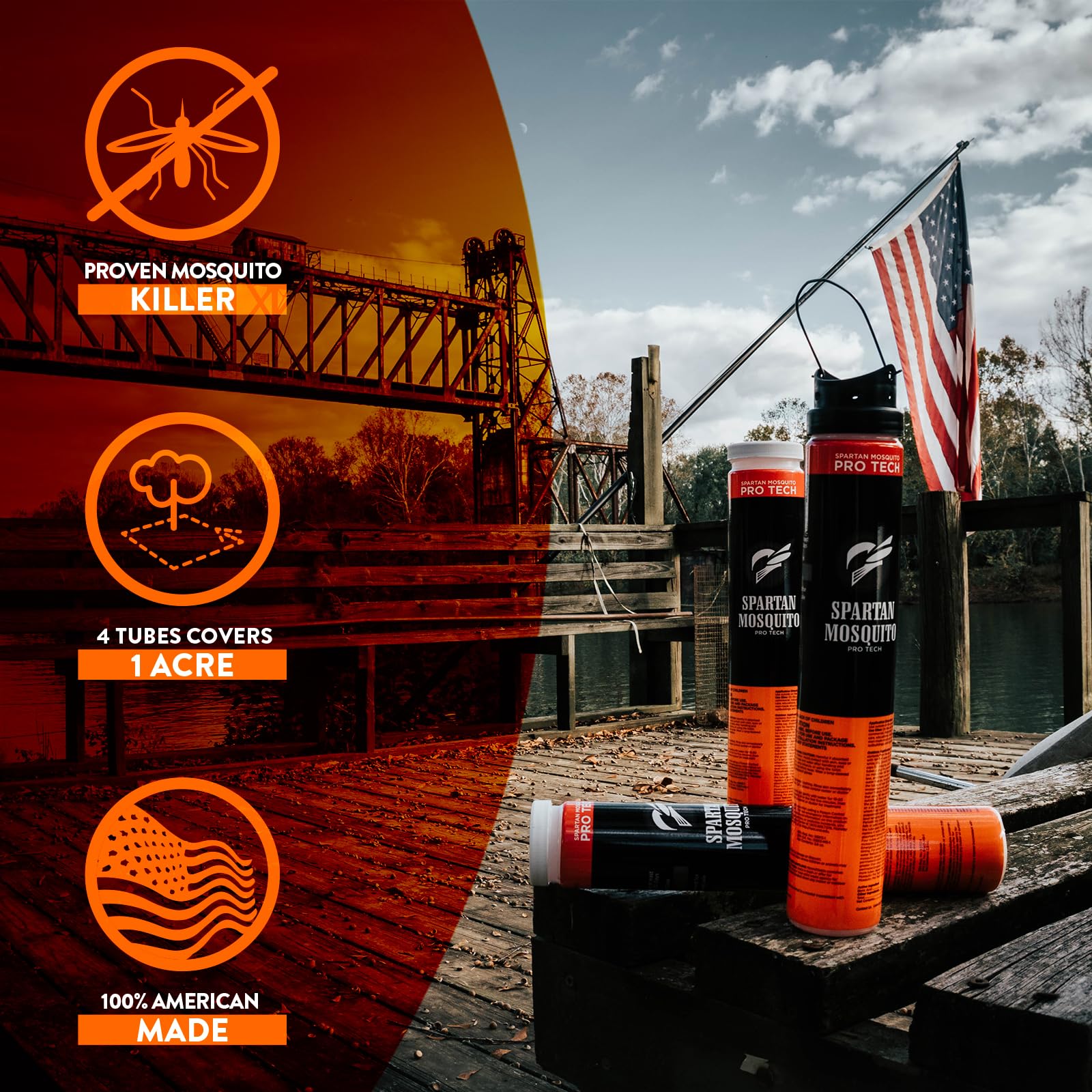 Spartan Mosquito tube installed in a yard showing restored coverage and improved perimeter protection