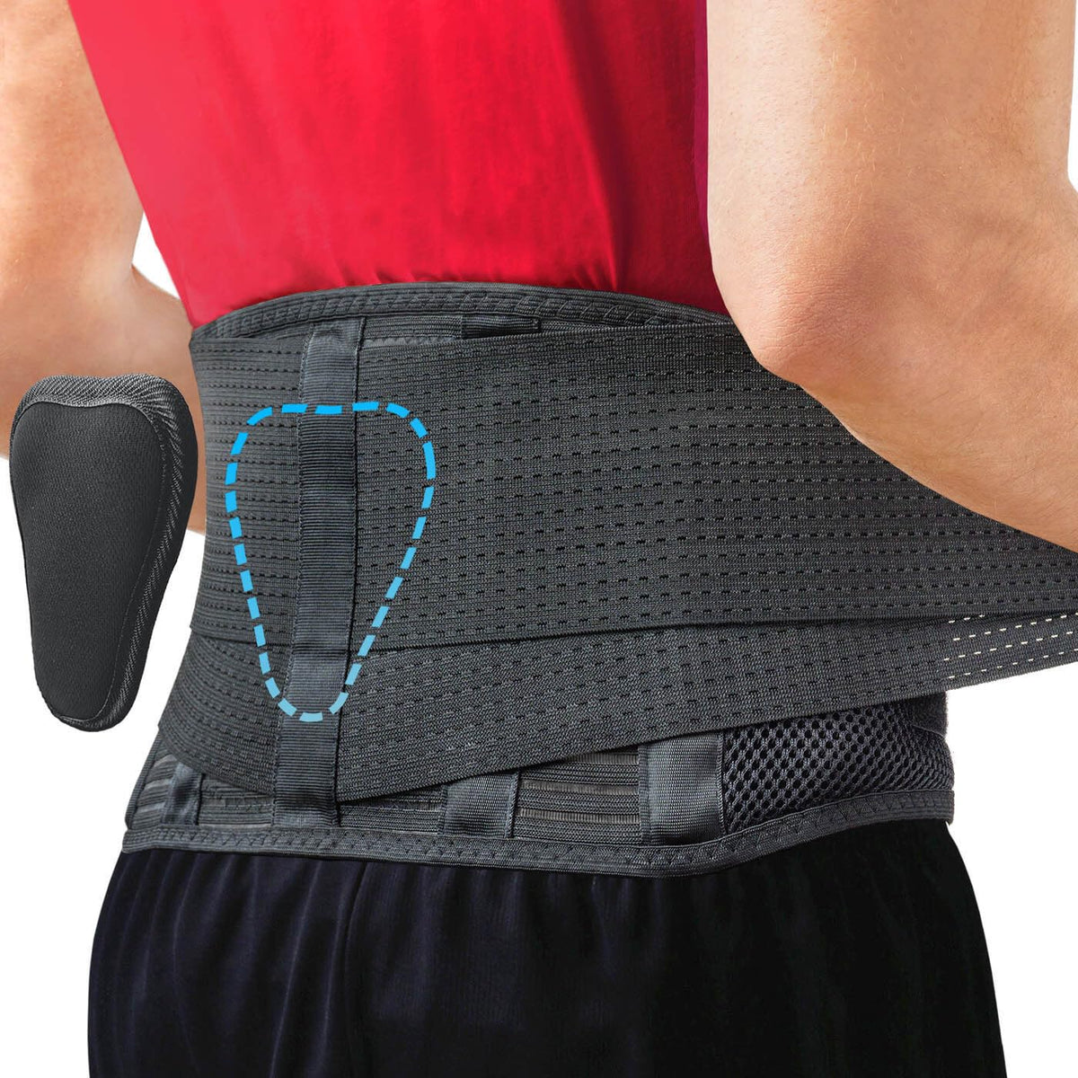 Sparthos faja lumbar frontal mostrando diseño y ajuste cómodo