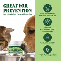 Special Breed polvo espolvoreado en comida de perro para movilidad