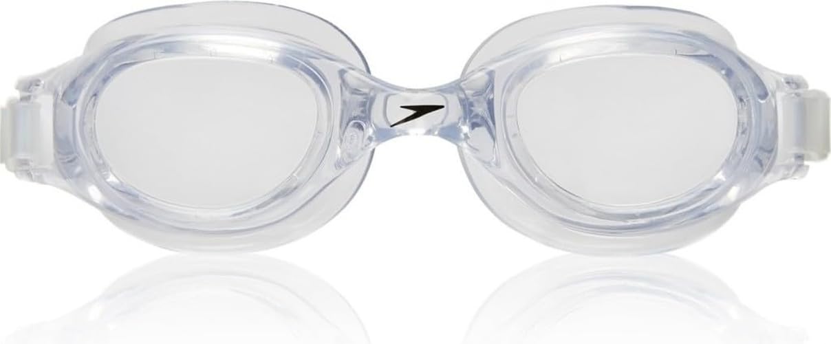 Speedo Hydrospex clear front view showing lens clarity and secure fit