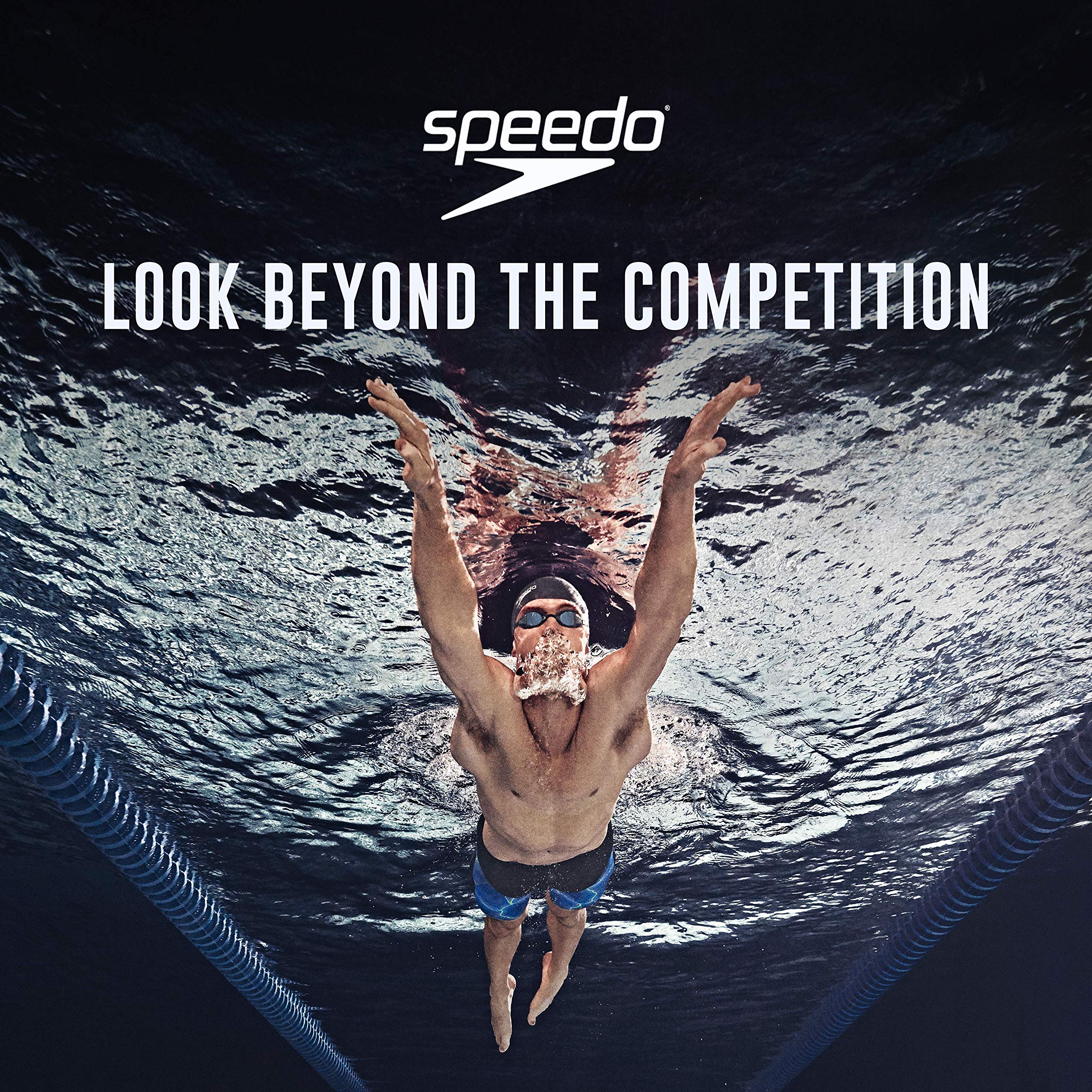 Speedo empaque y etiqueta mostrando características y protección UV