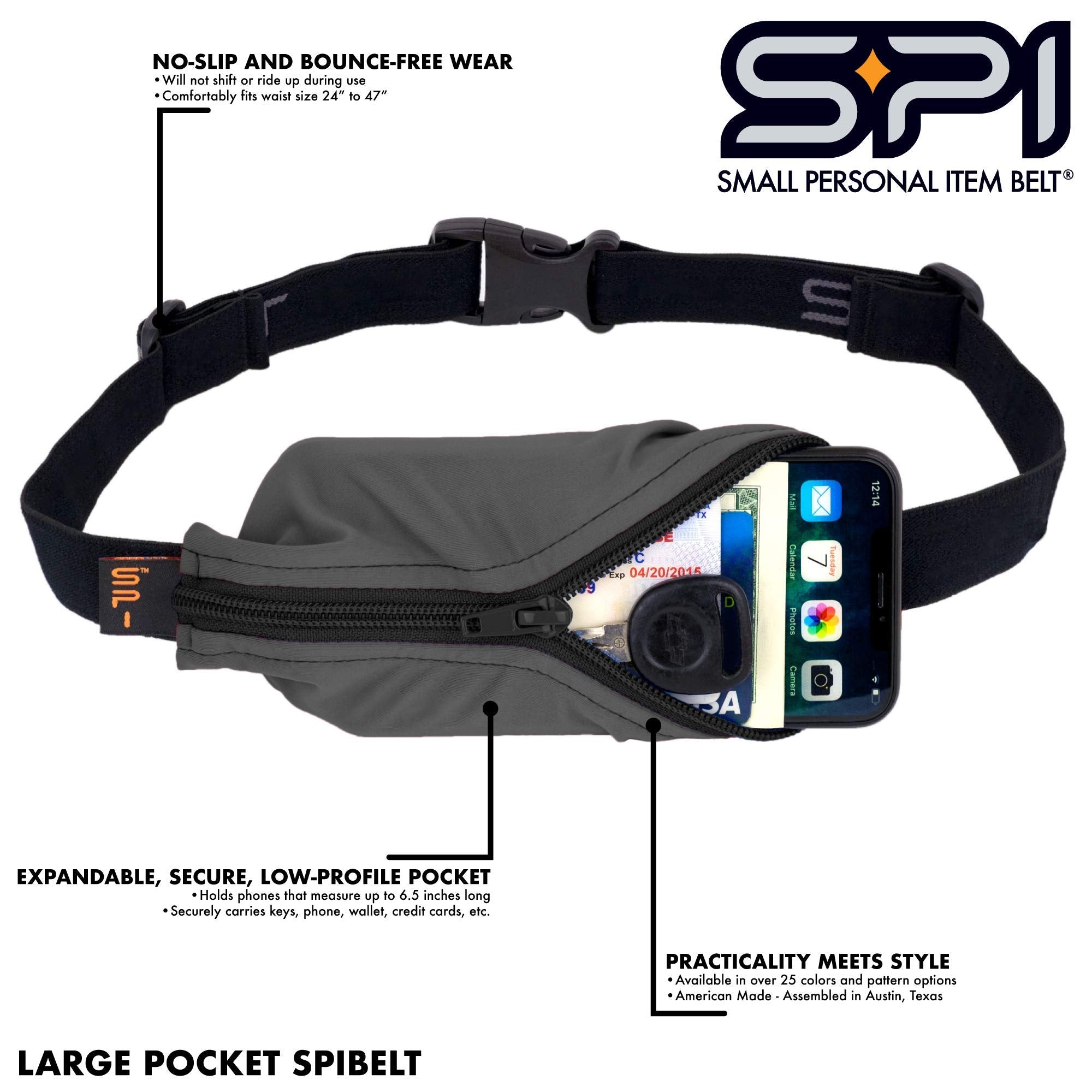 SPIbelt tejido elástico mostrando flexibilidad y ajuste sin rebote