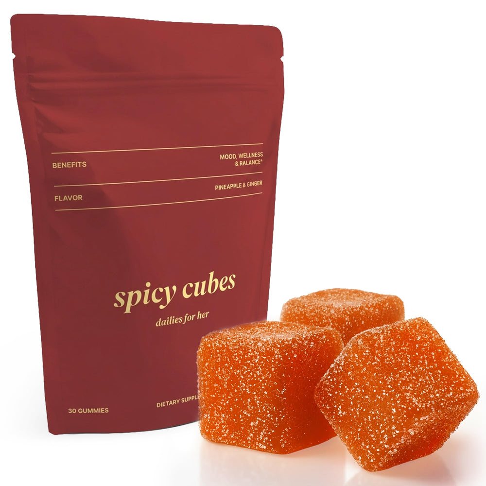 Spicy Cubes frente del empaque mostrando diseño premium y claridad de uso