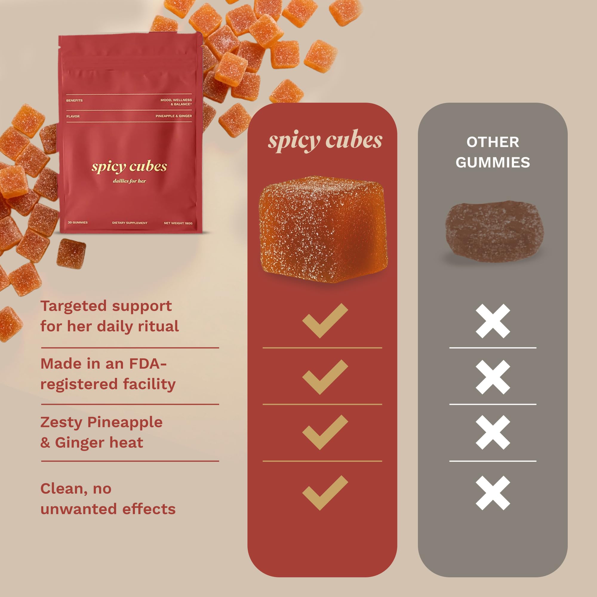 Spicy Cubes en manos demostrando formato portátil y conveniencia