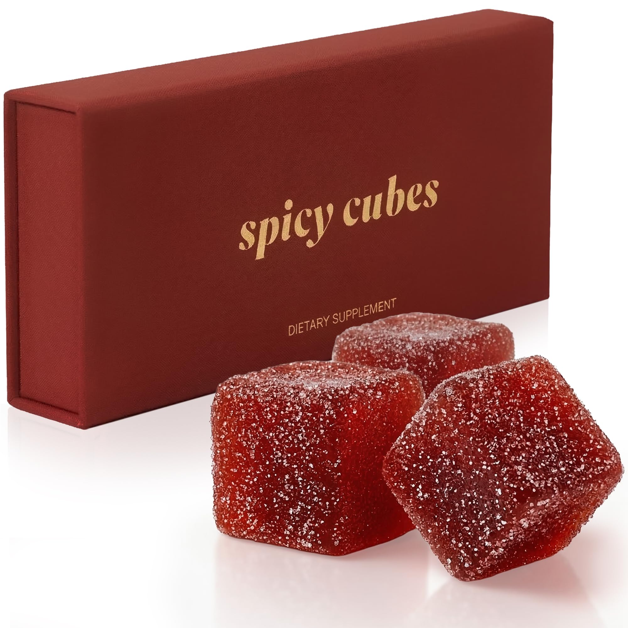 Spicy Cubes frente del empaque premium, presentación discreta y atractiva