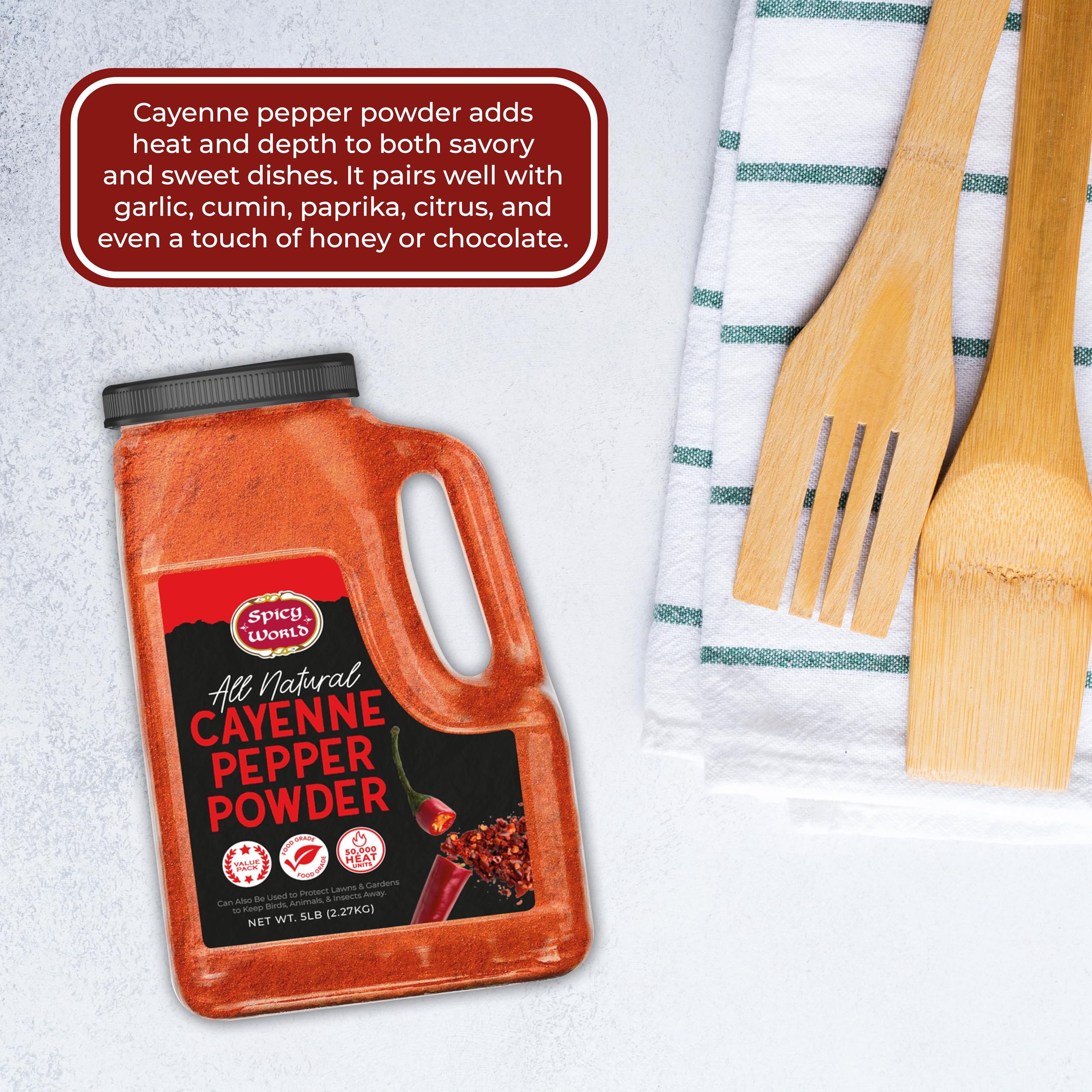 Spicy World frasco en cocina profesional listo para producción