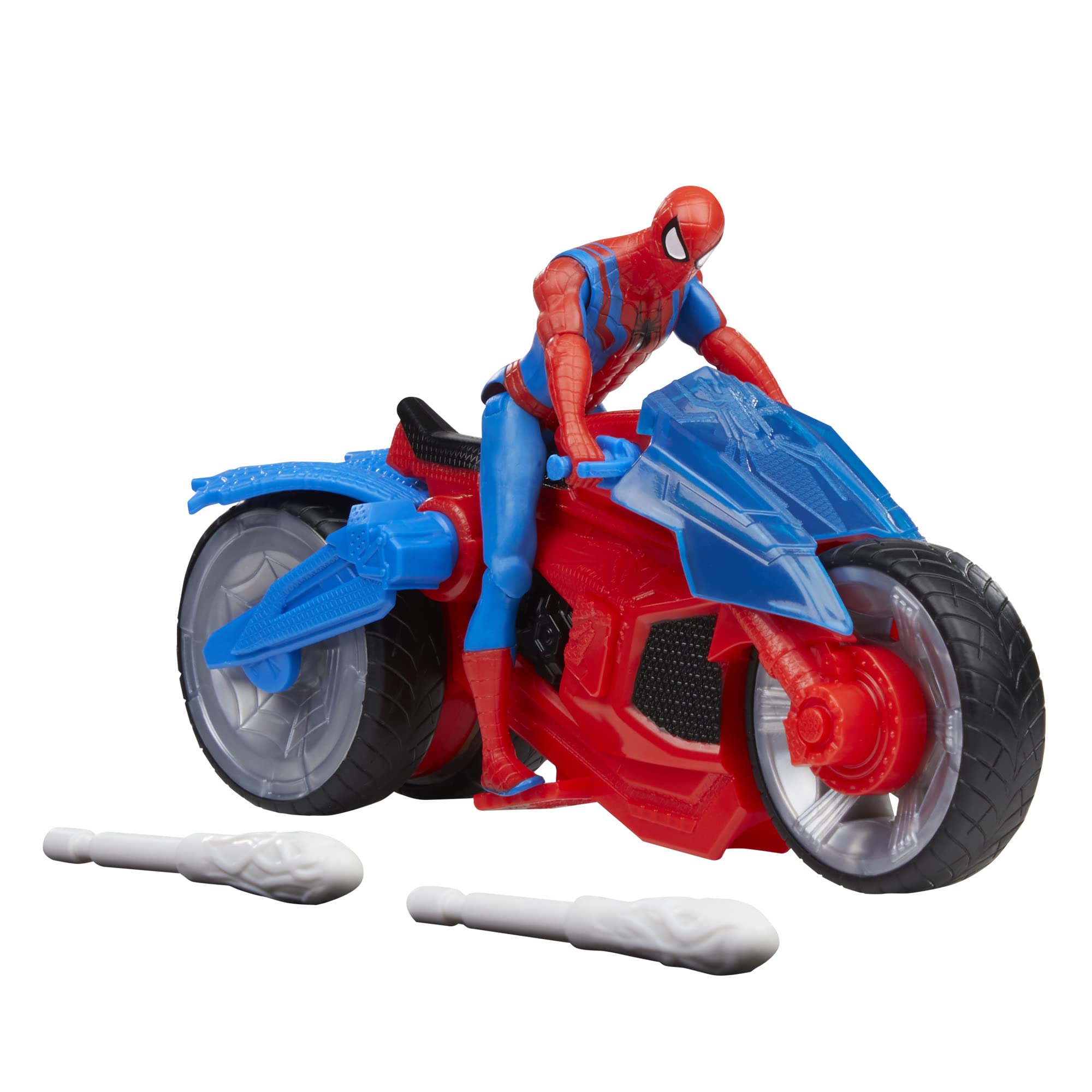 Spider-Man moto frontal mostrando diseño y diversión