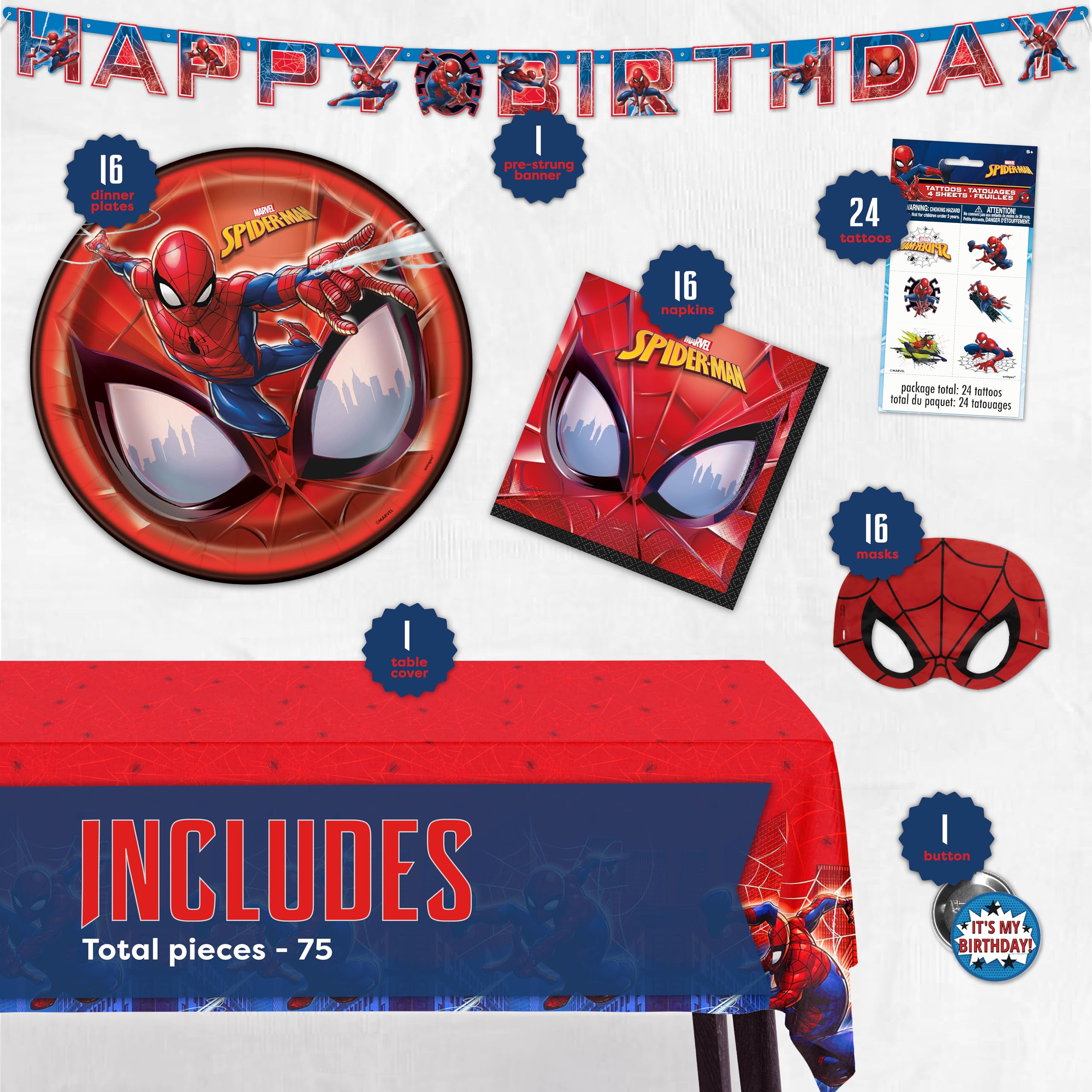 Unique mantel Spiderman extendido protegiendo la mesa y decorando