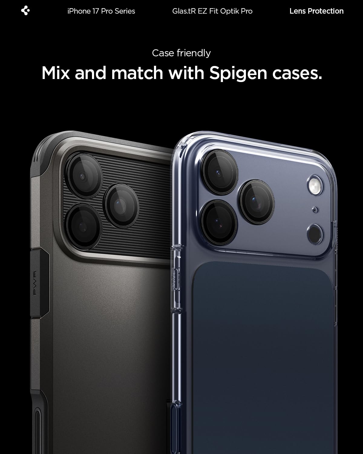 Spigen comparación de tamaño con mano para ver escala y ajuste discreto del protector