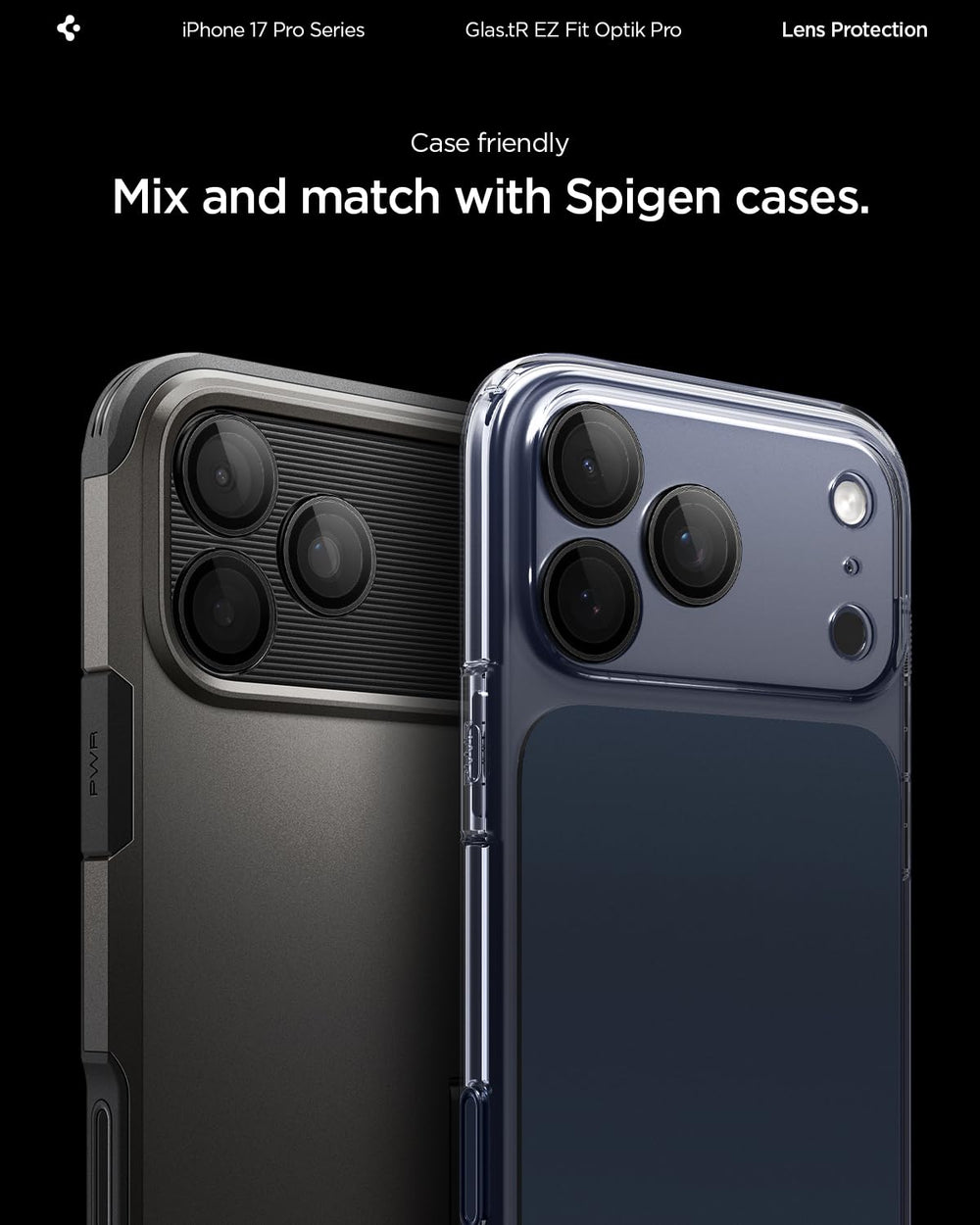Spigen comparación de tamaño con mano para ver escala y ajuste discreto del protector