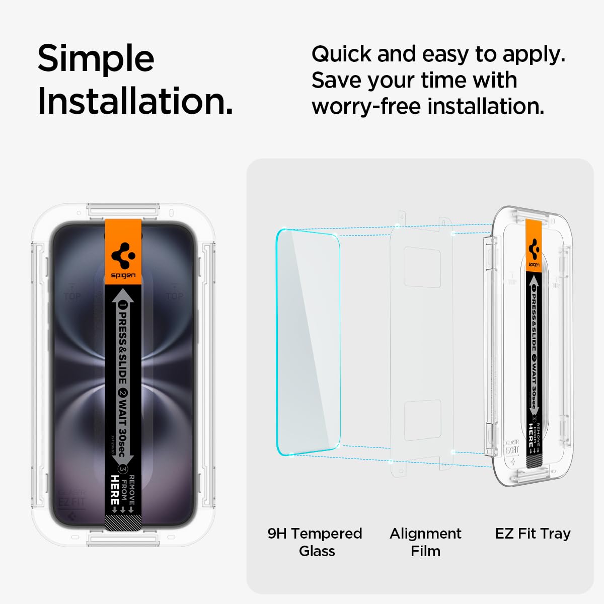 Spigen GlasTR comparación de espesor 0,33 mm mostrando perfil ultrafino